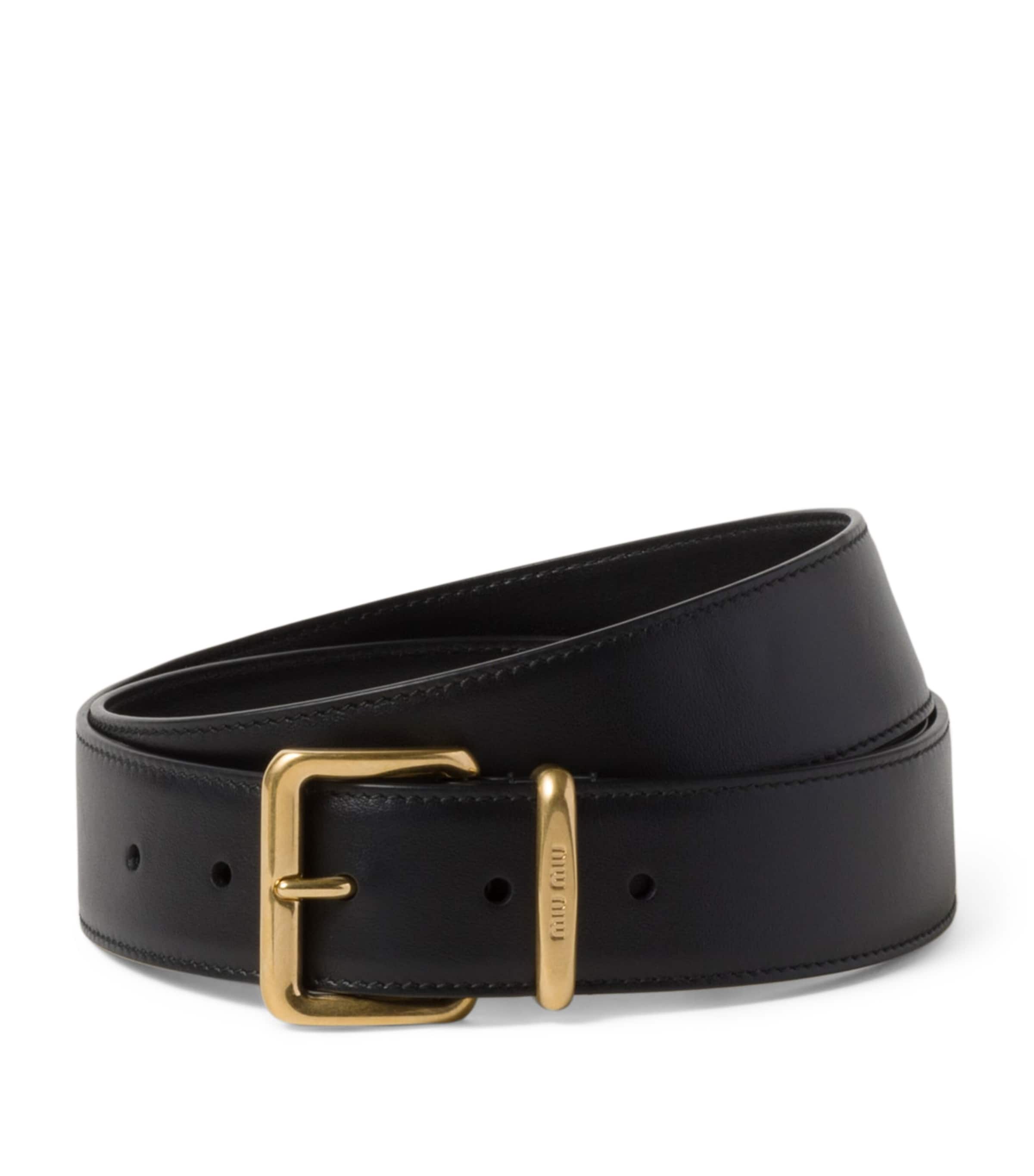 小物 miumiu leather belt navy gold MIU MIU（ミュウミュウ)中古・古着オンライン通販 | Kindal