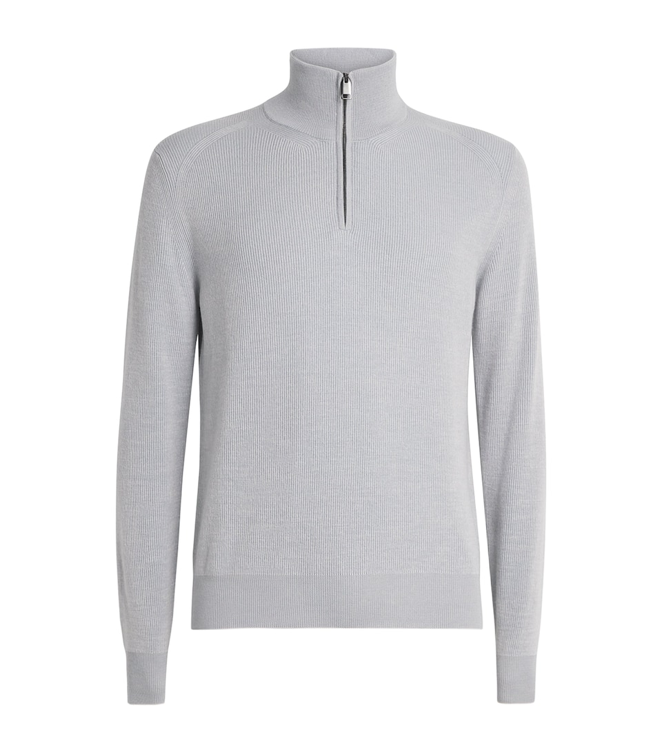 Cashmere-Wool Half-Zip Sweater