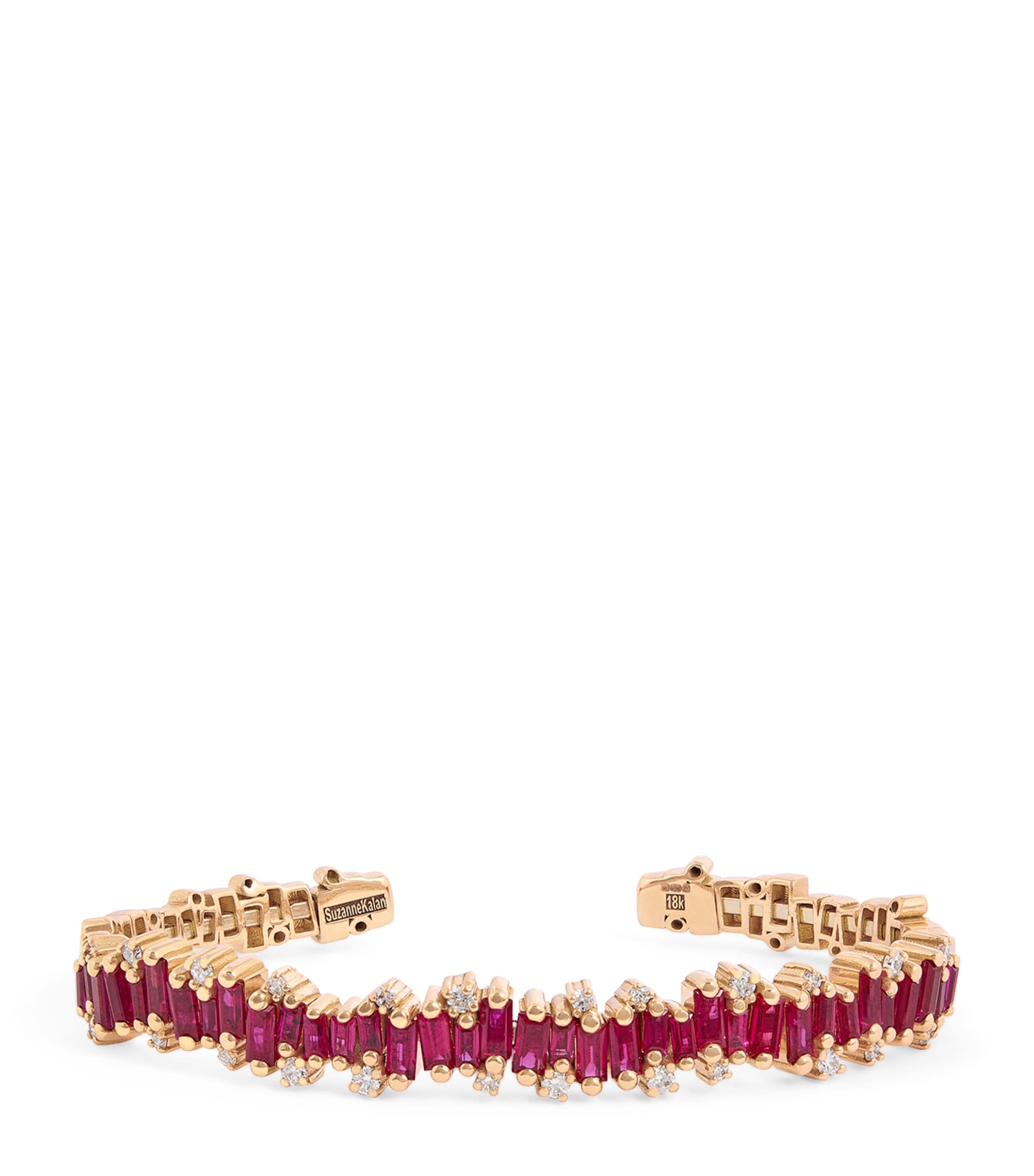 Small Rose Gold, Ruby and Diamond Shimmer Audrey Bangle
