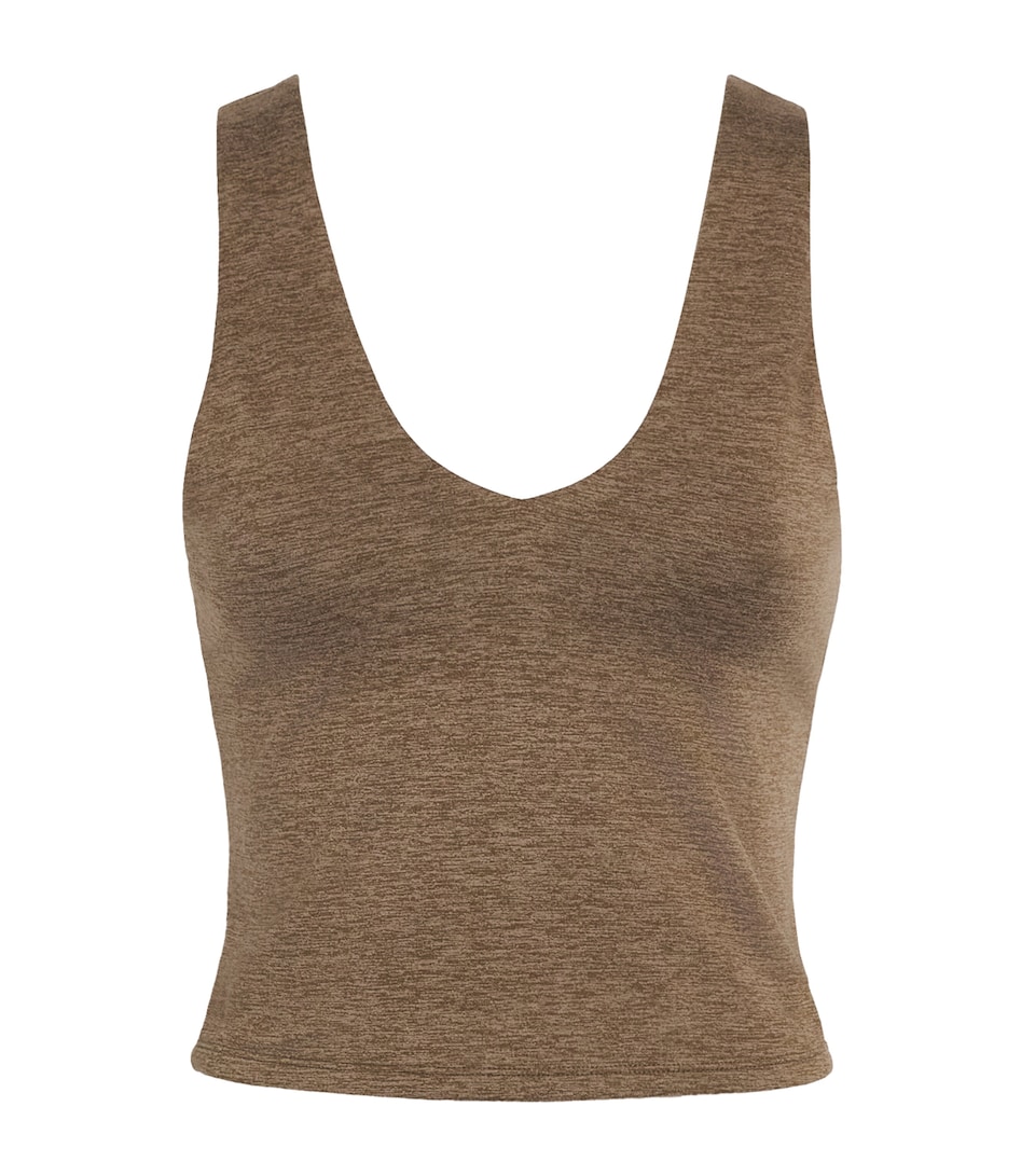 Varley Womens Cropped Ruby Tank Top Teak Olive Marl