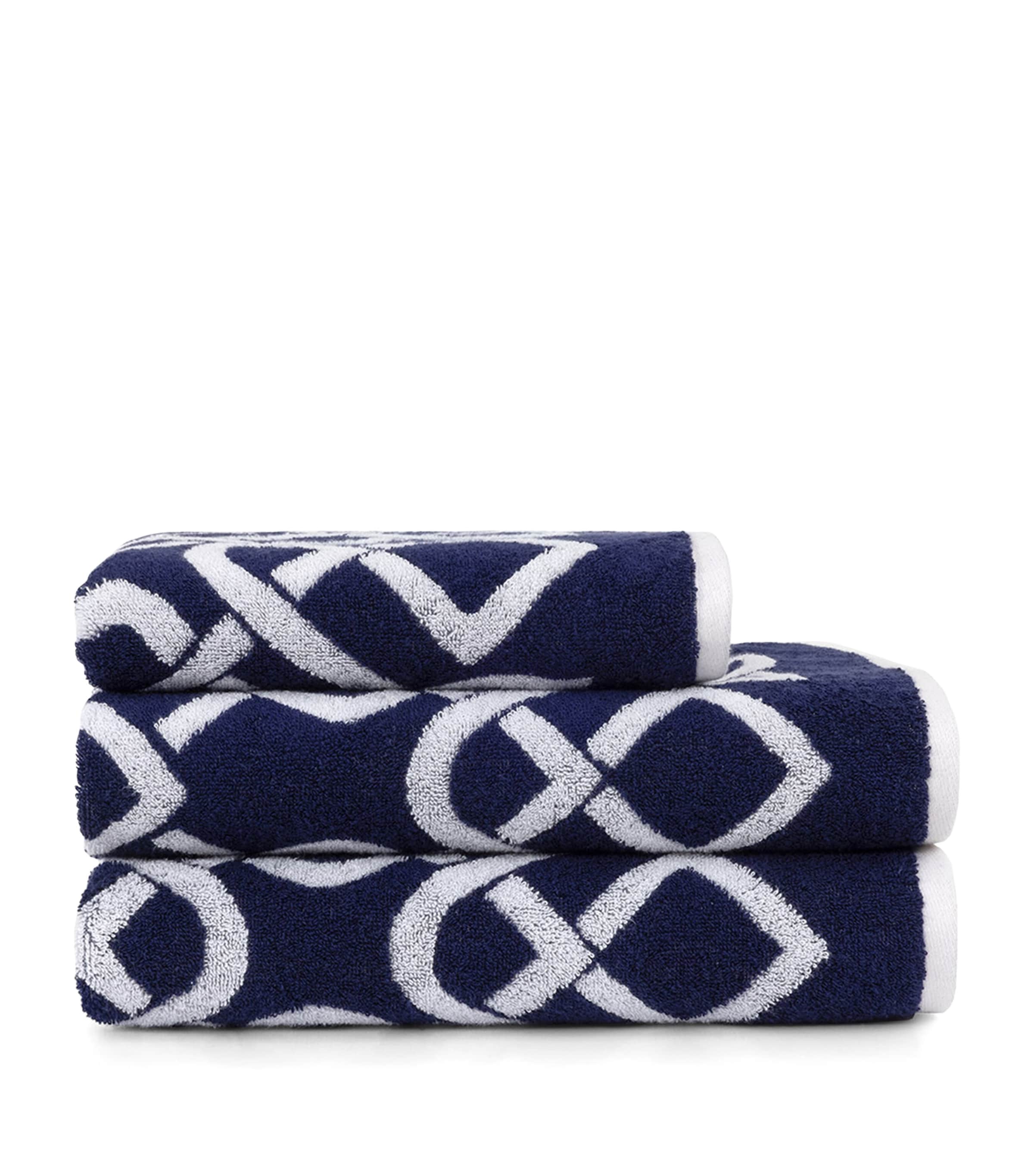 Yves Delorme Apollon Hand Towel (55cm x 100cm) Marine