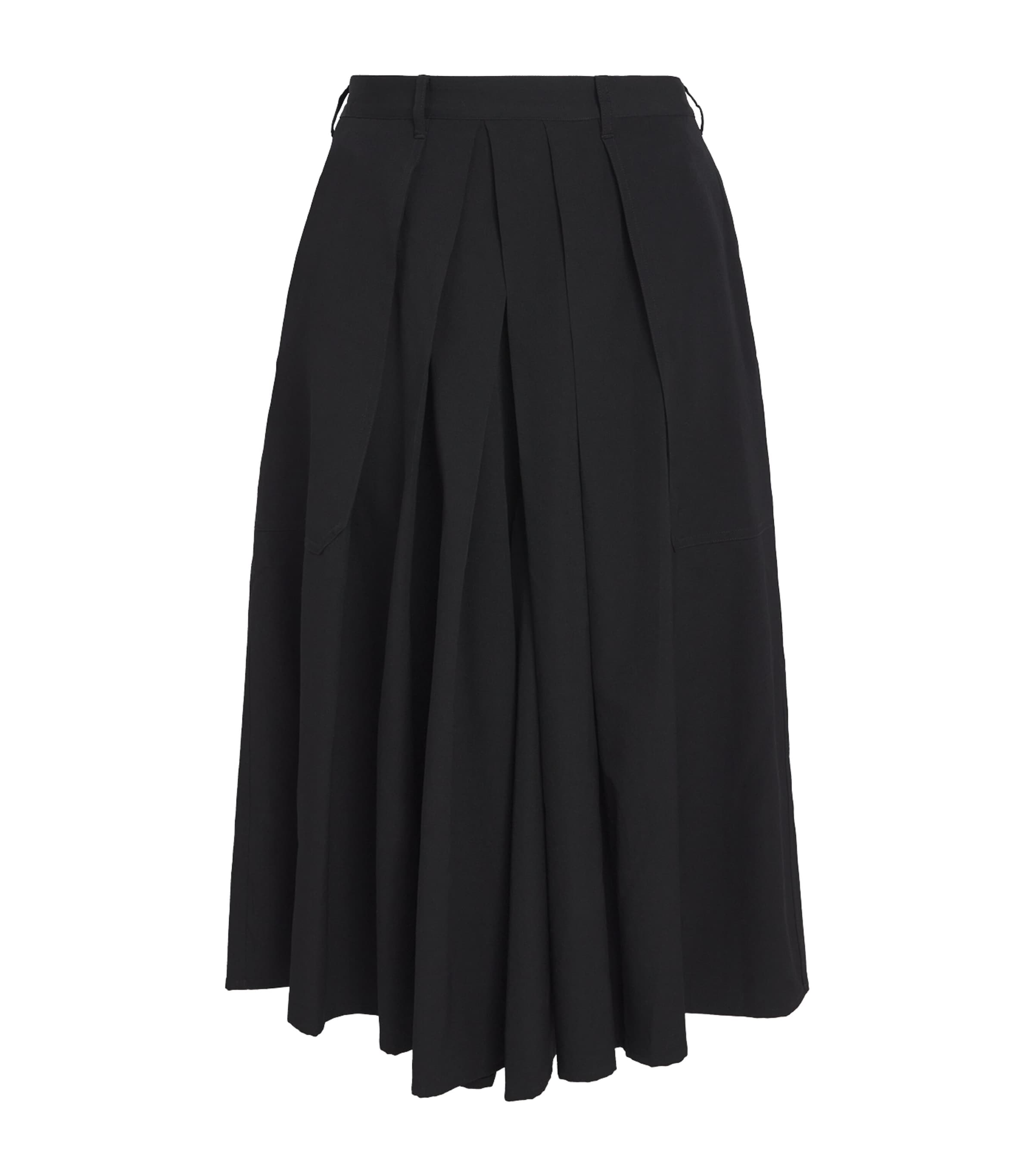 Wool Hakama Wide-Leg Trousers
