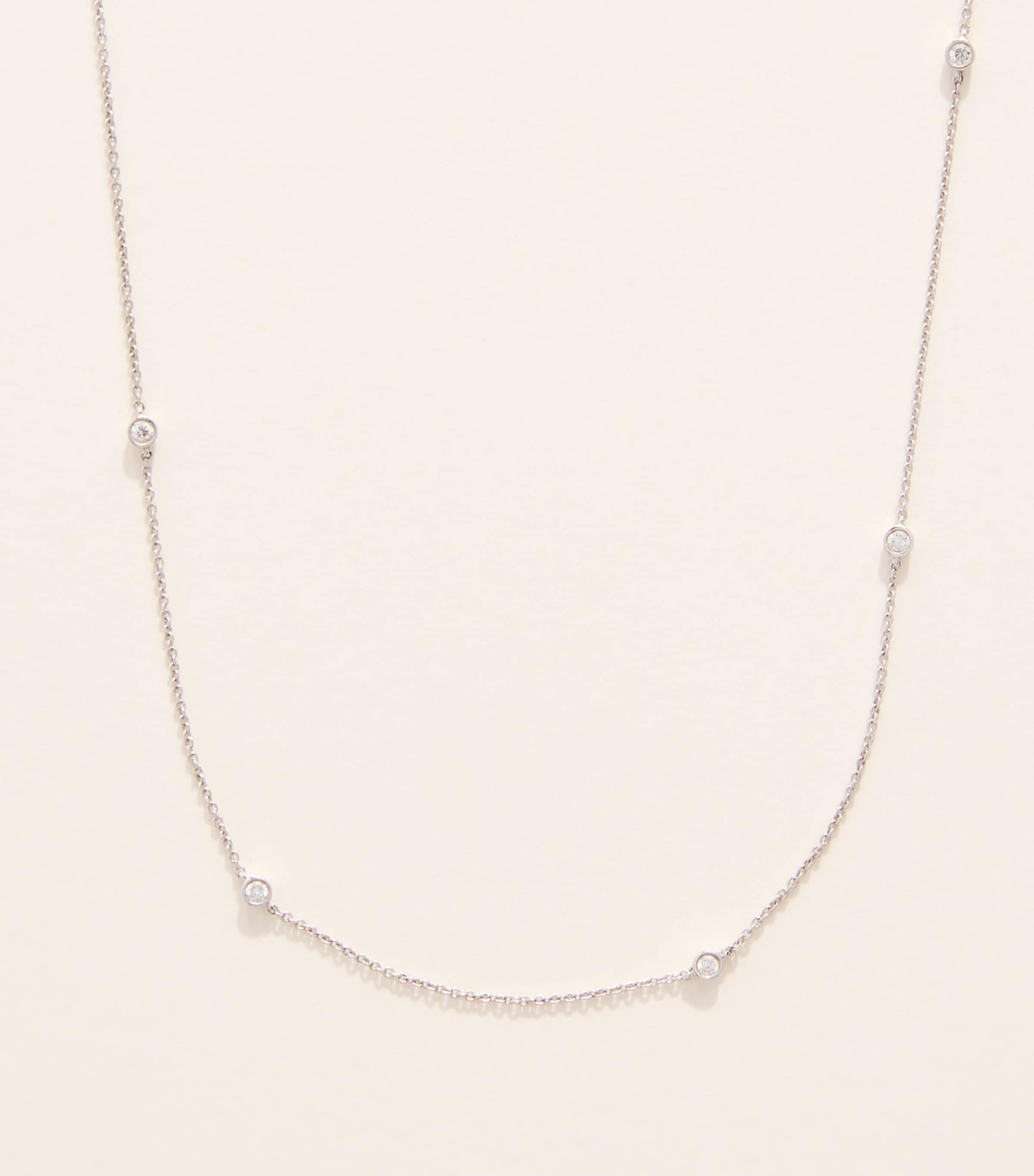 Rosa de la Cruz White Gold and Diamond Dot Necklace Yellow Gold