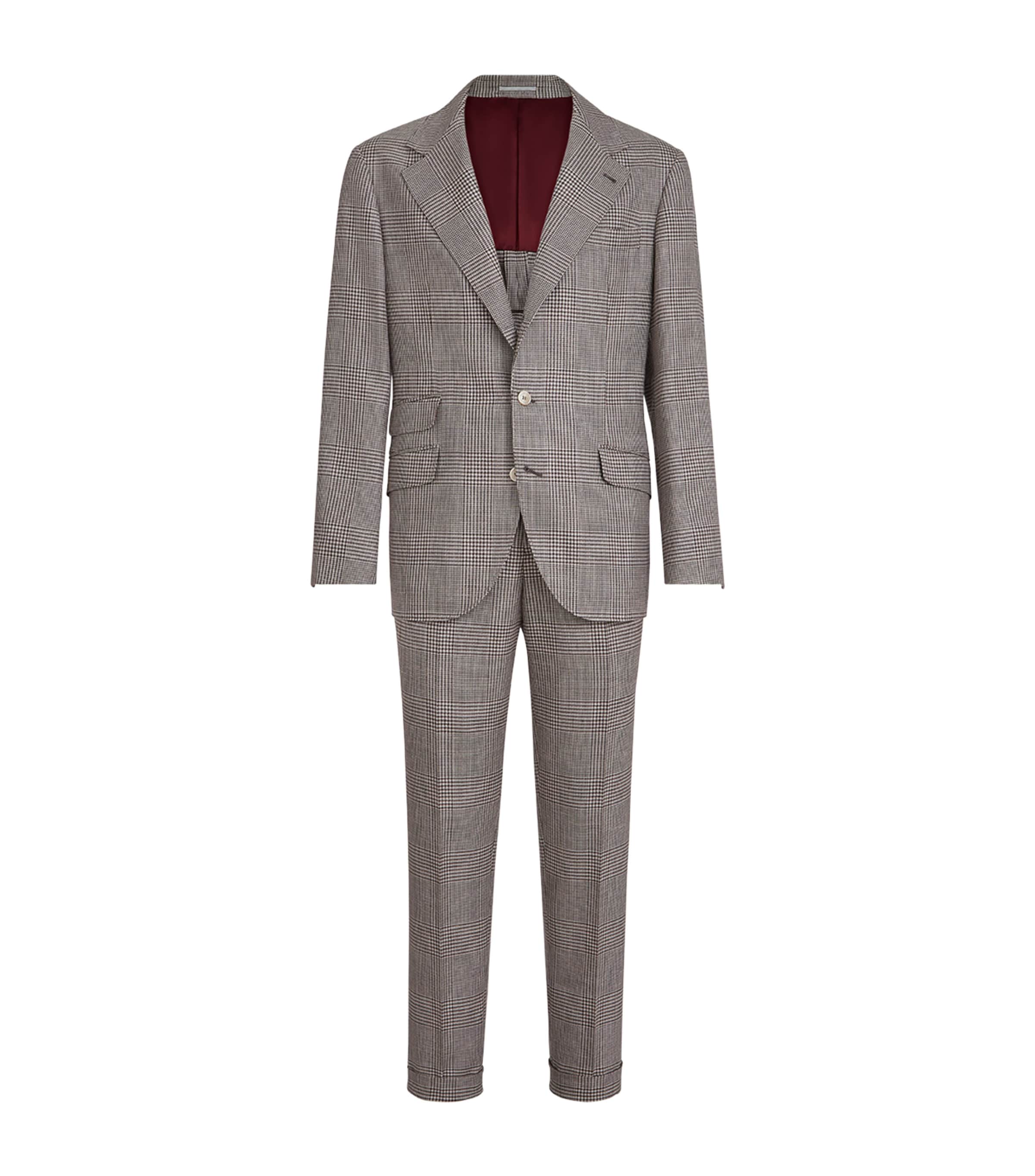Virgin Wool-Blend Prince of Wales 2-Piece Suit