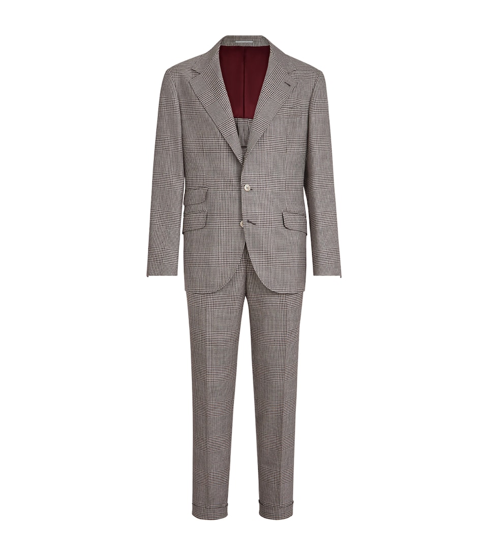 Virgin Wool-Blend Prince of Wales 2-Piece Suit