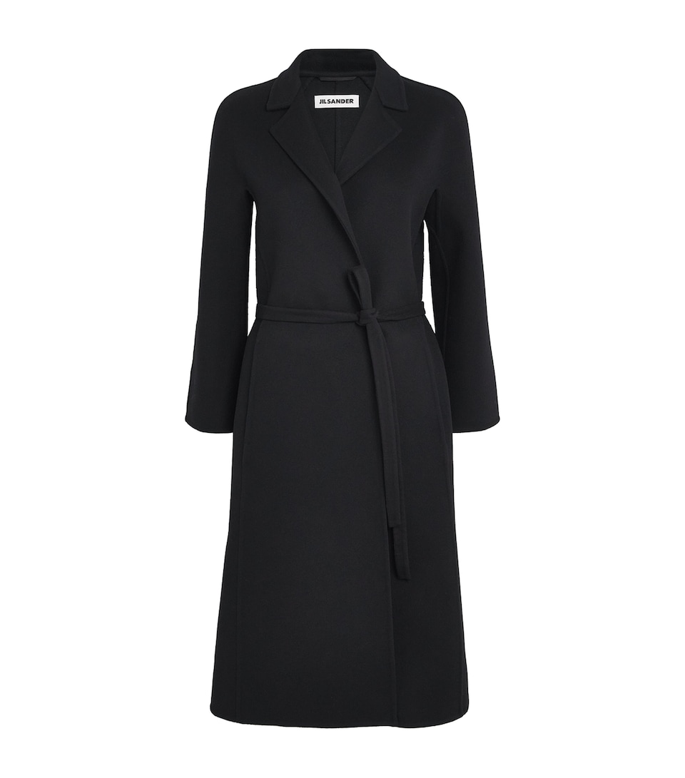Jil Sander Womens Wool Belted Coat Black