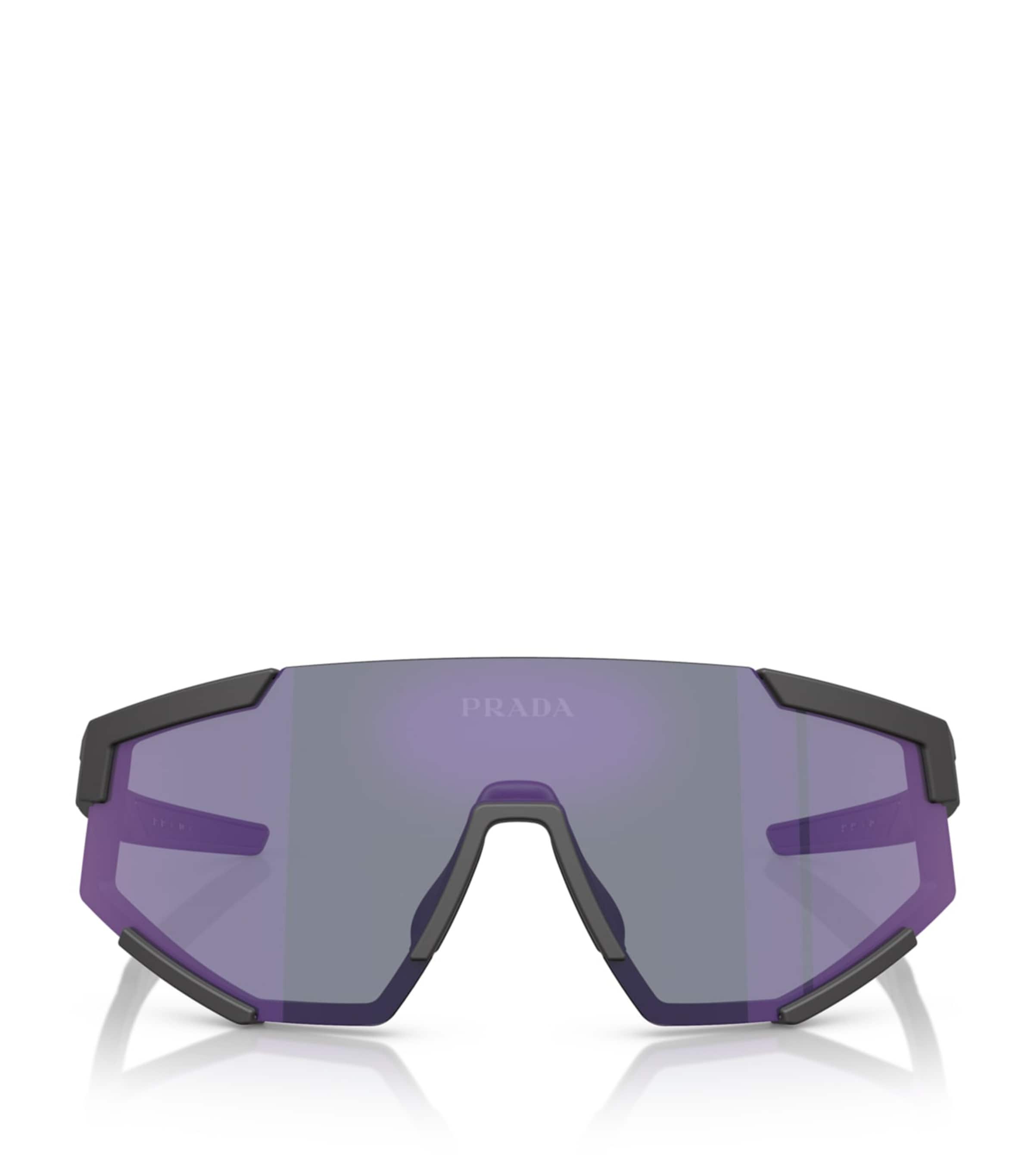 Prada Linea Rossa Shield Pillow Sunglasses Black
