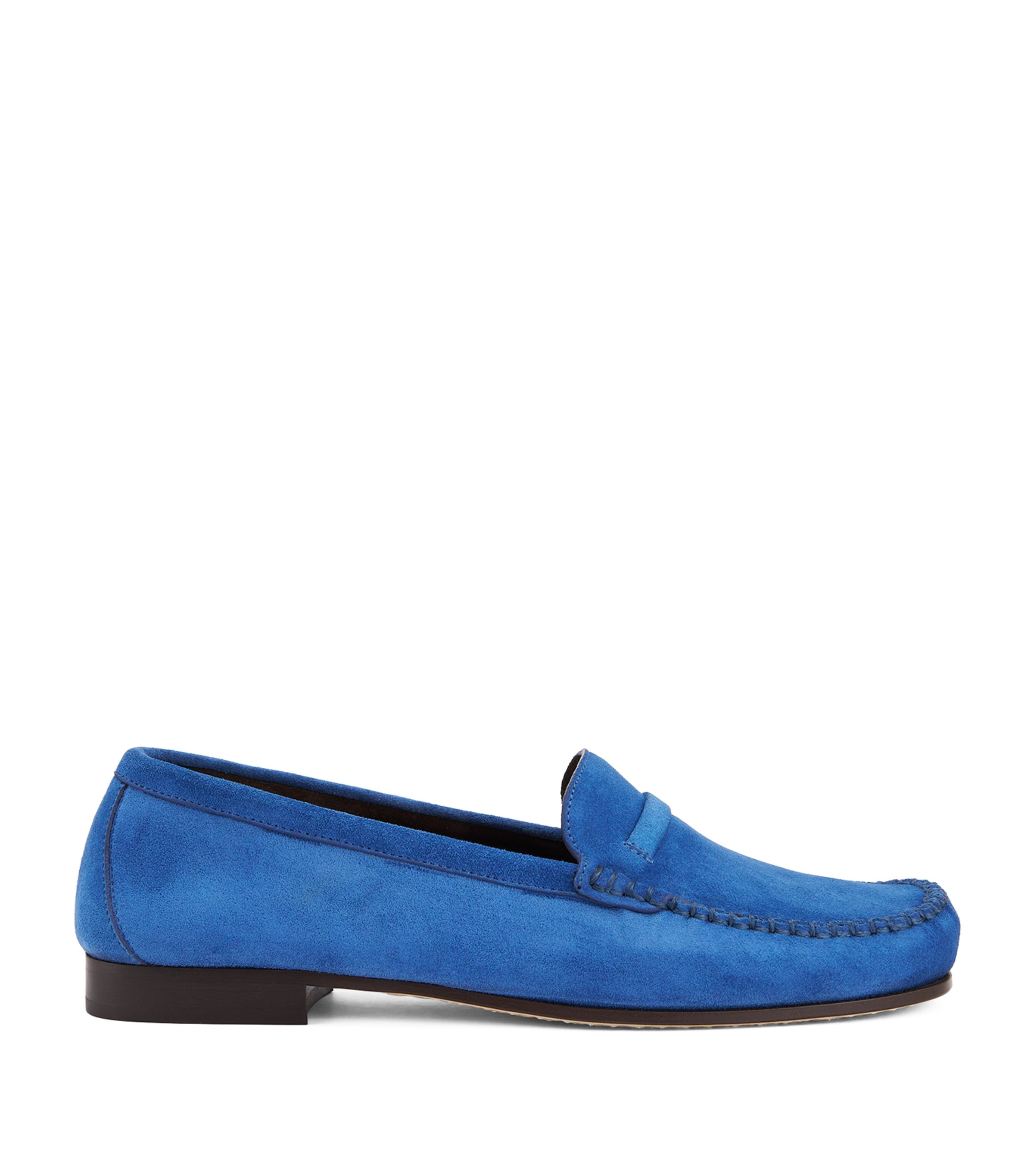 Malone Souliers Suede Knightsbridge Loafers Regatta Blue