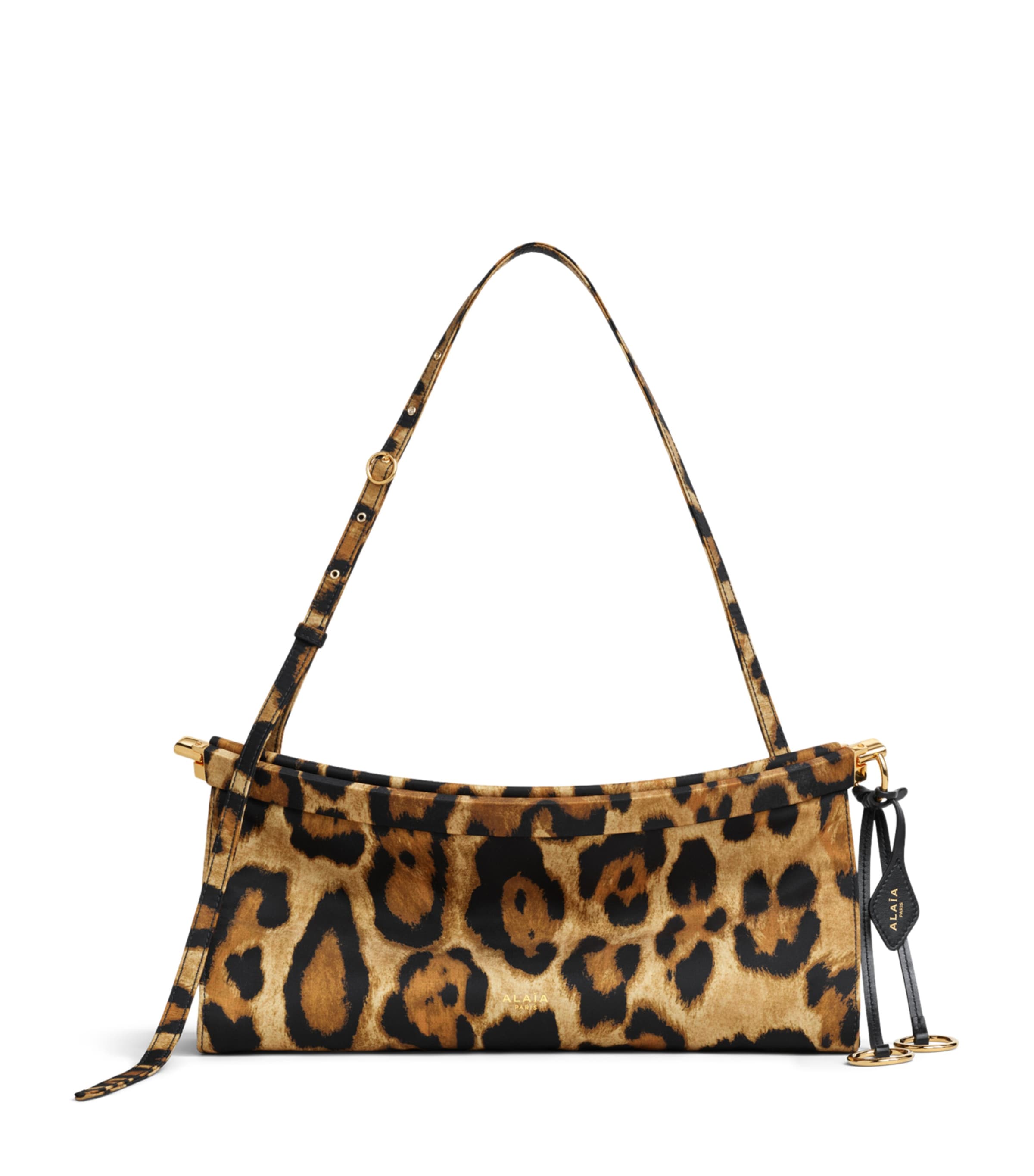 Alaïa Medium Twill Le Click East West Shoulder Bag Noir/caramel