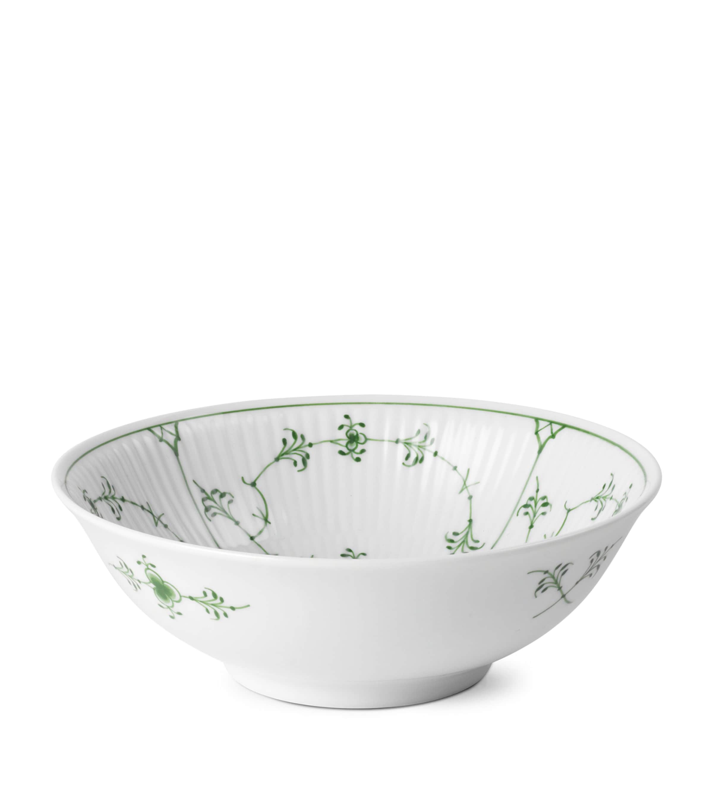 Porcelain Green Fluted Plain Bowl (16cm)