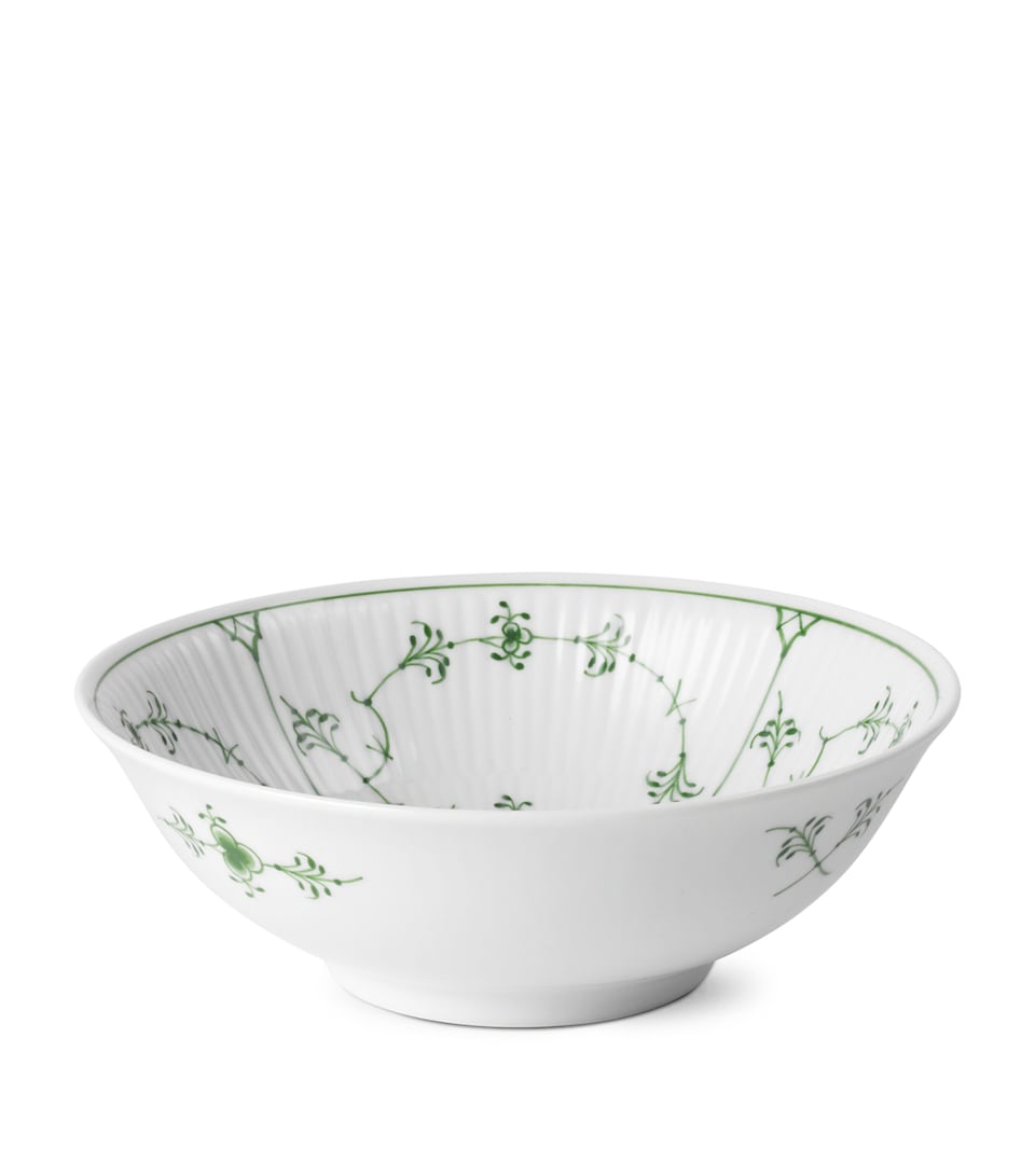 Porcelain Green Fluted Plain Bowl (16cm)