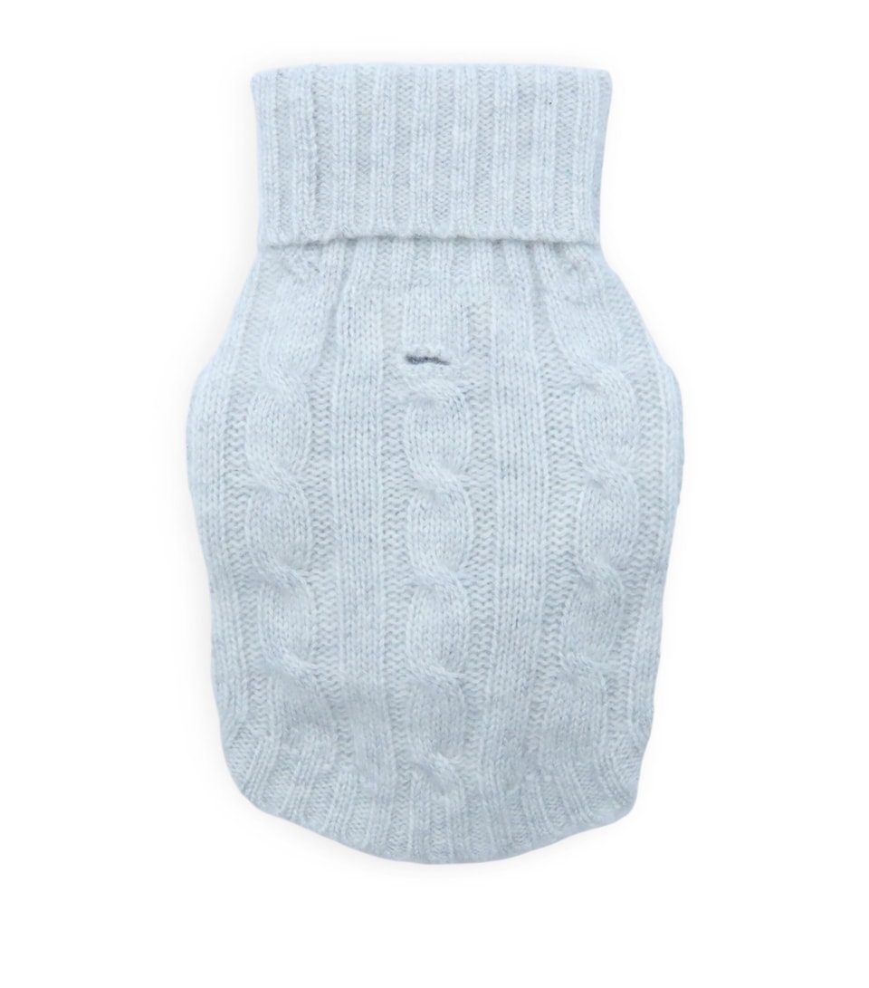 Cashmere Cable-Knit Dog Sweater (L)