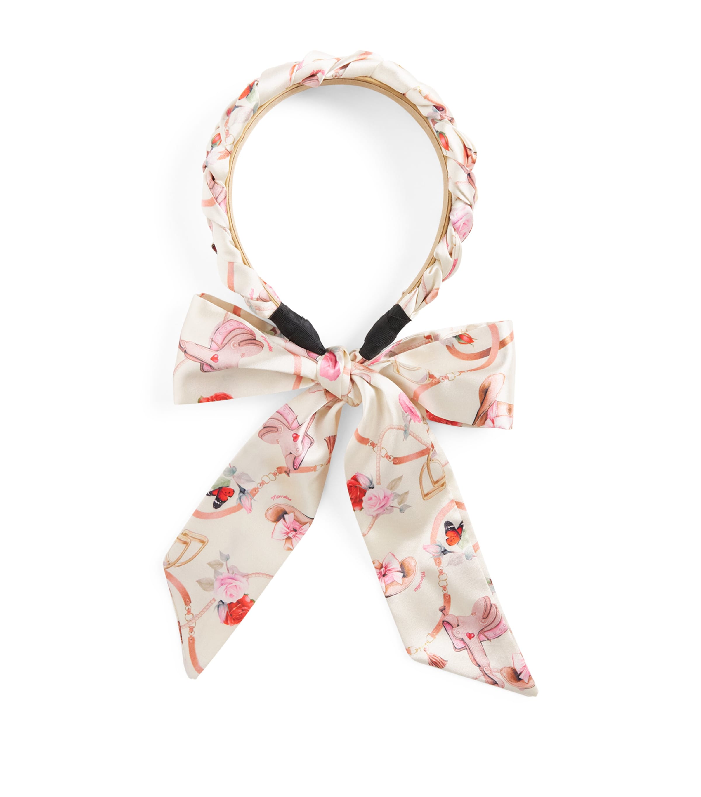 Monnalisa Satin Scarf Headband Gardenia