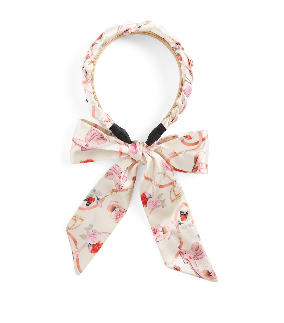 Monnalisa Satin Scarf Headband Gardenia