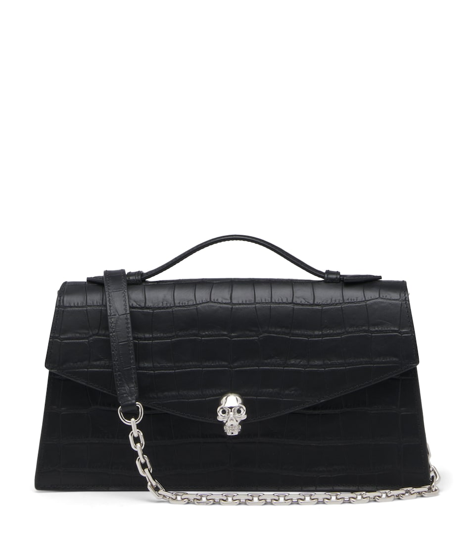 McQueen Leather Skull Top-Handle Bag