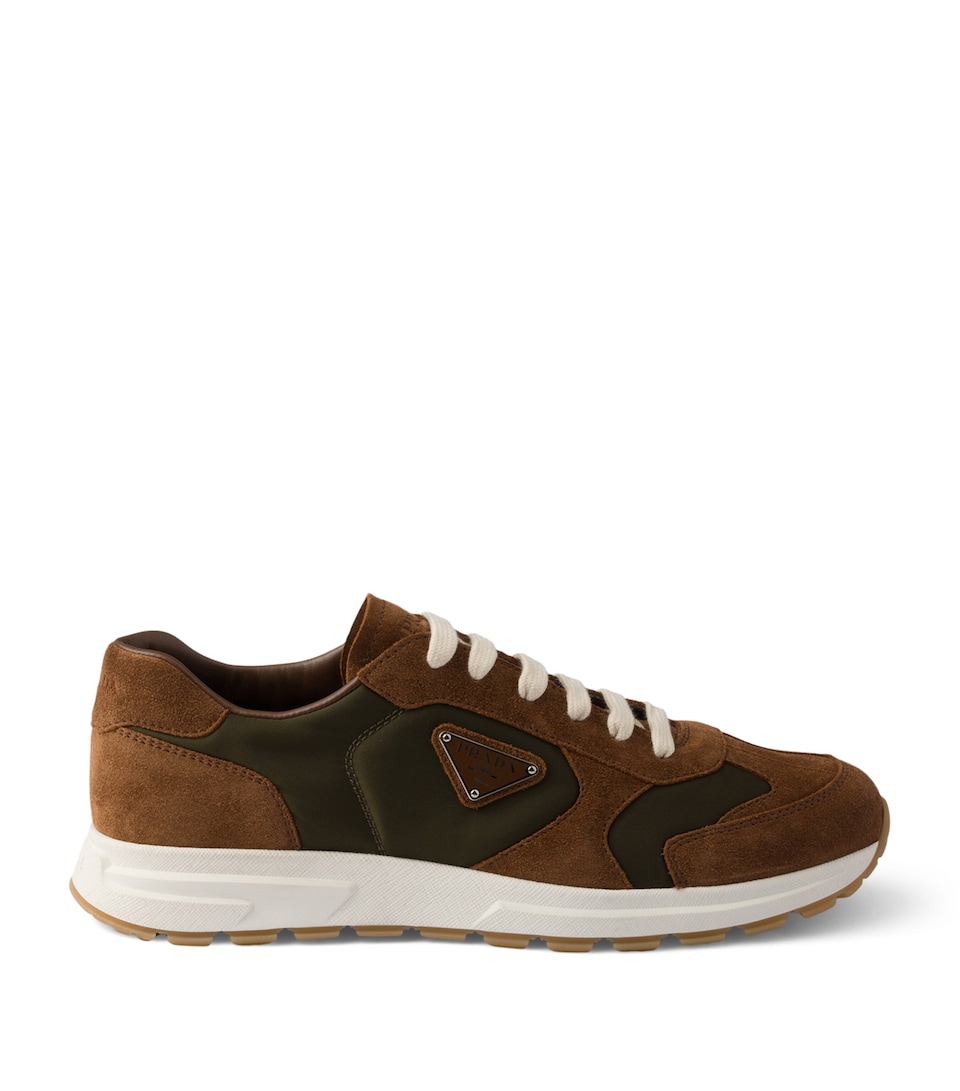 Re-Nylon and Suede Prax 2.0 Sneakers