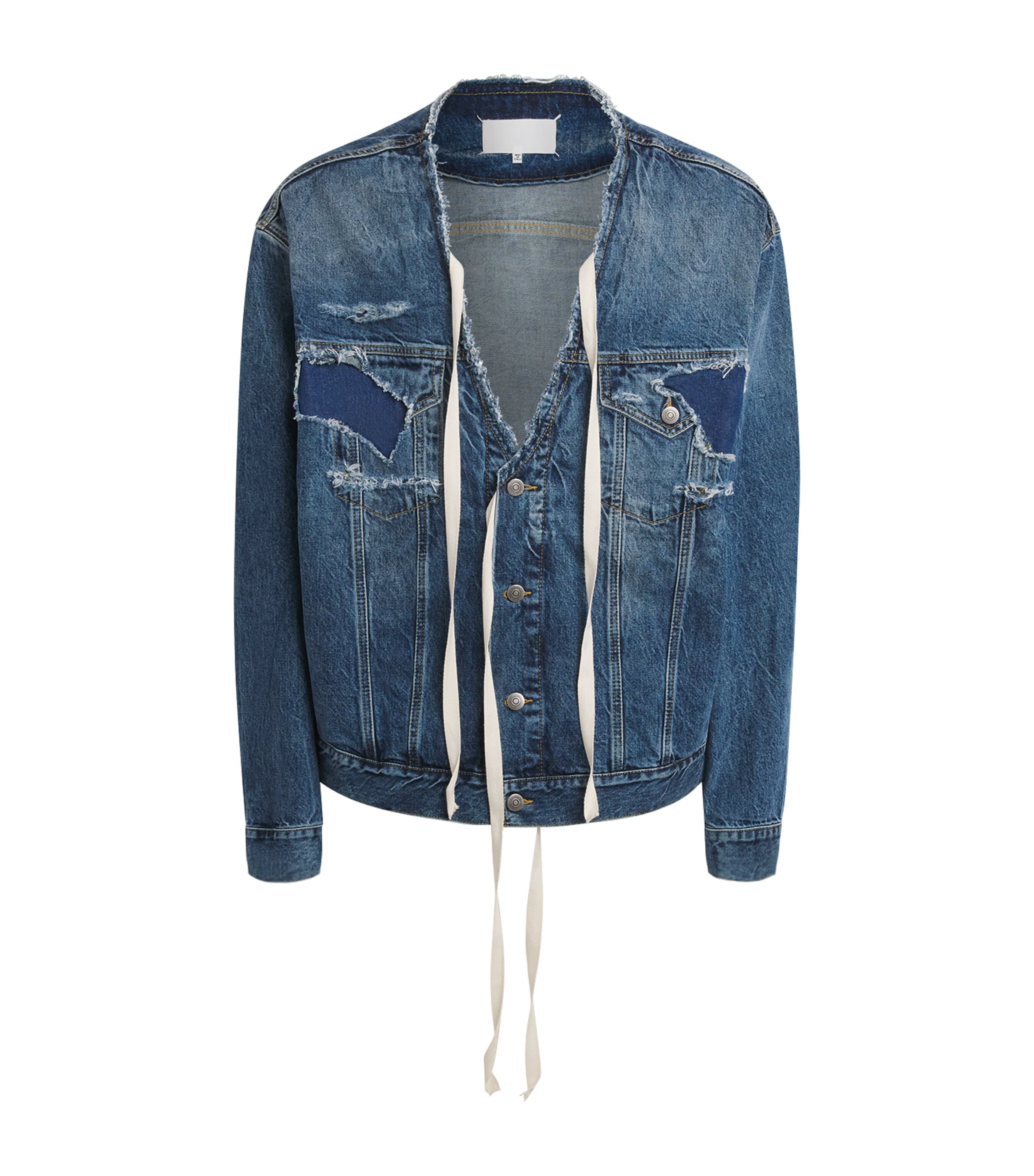 Maison Margiela Mens Distressed Assemblage Denim Jacket Nw Medium Blu