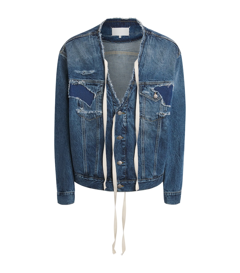 Maison Margiela Mens Distressed Assemblage Denim Jacket Nw Medium Blu