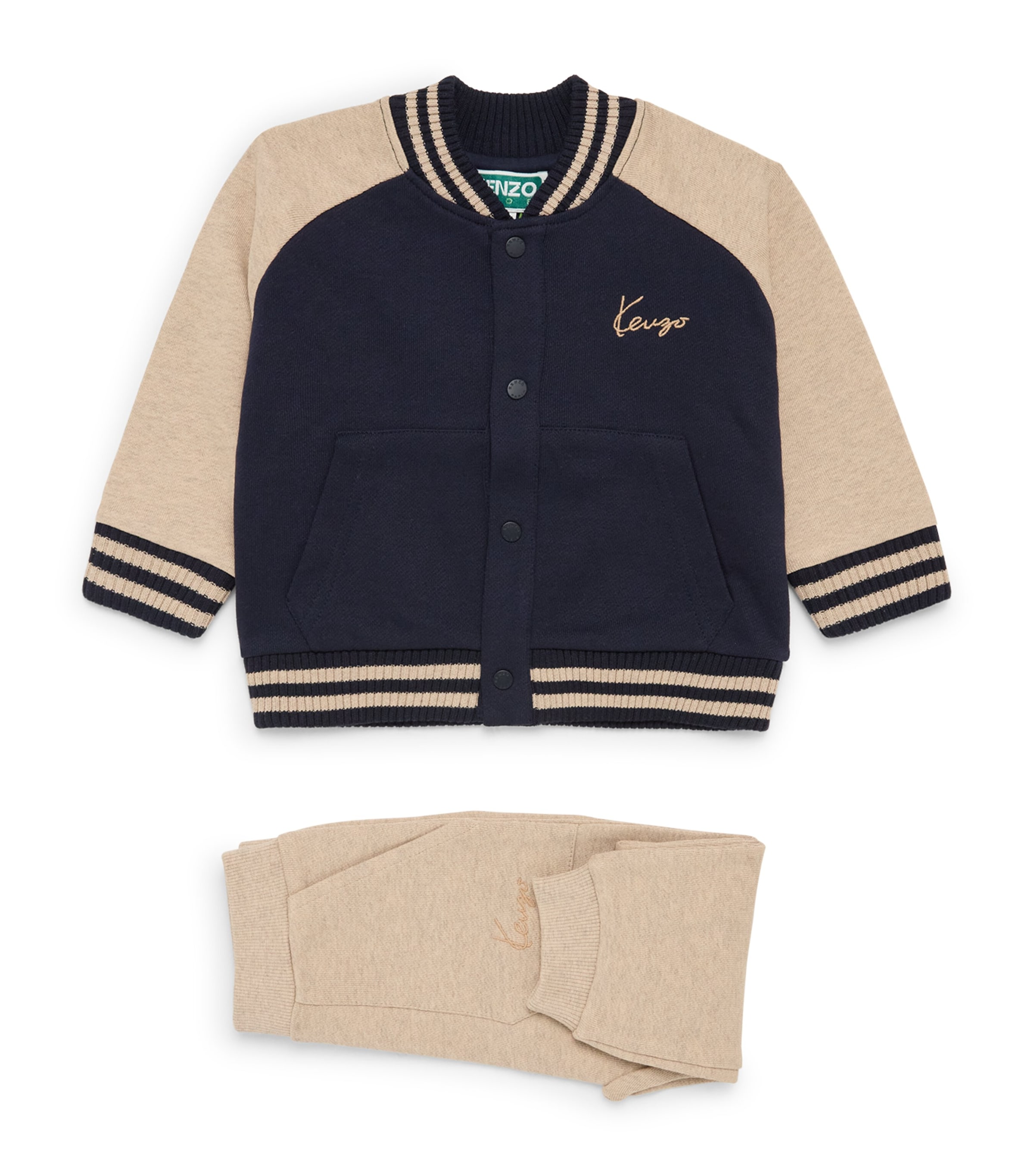 Kenzo Kids Tiger Jacket and Trousers Set (6 Months-4 Years) Stone