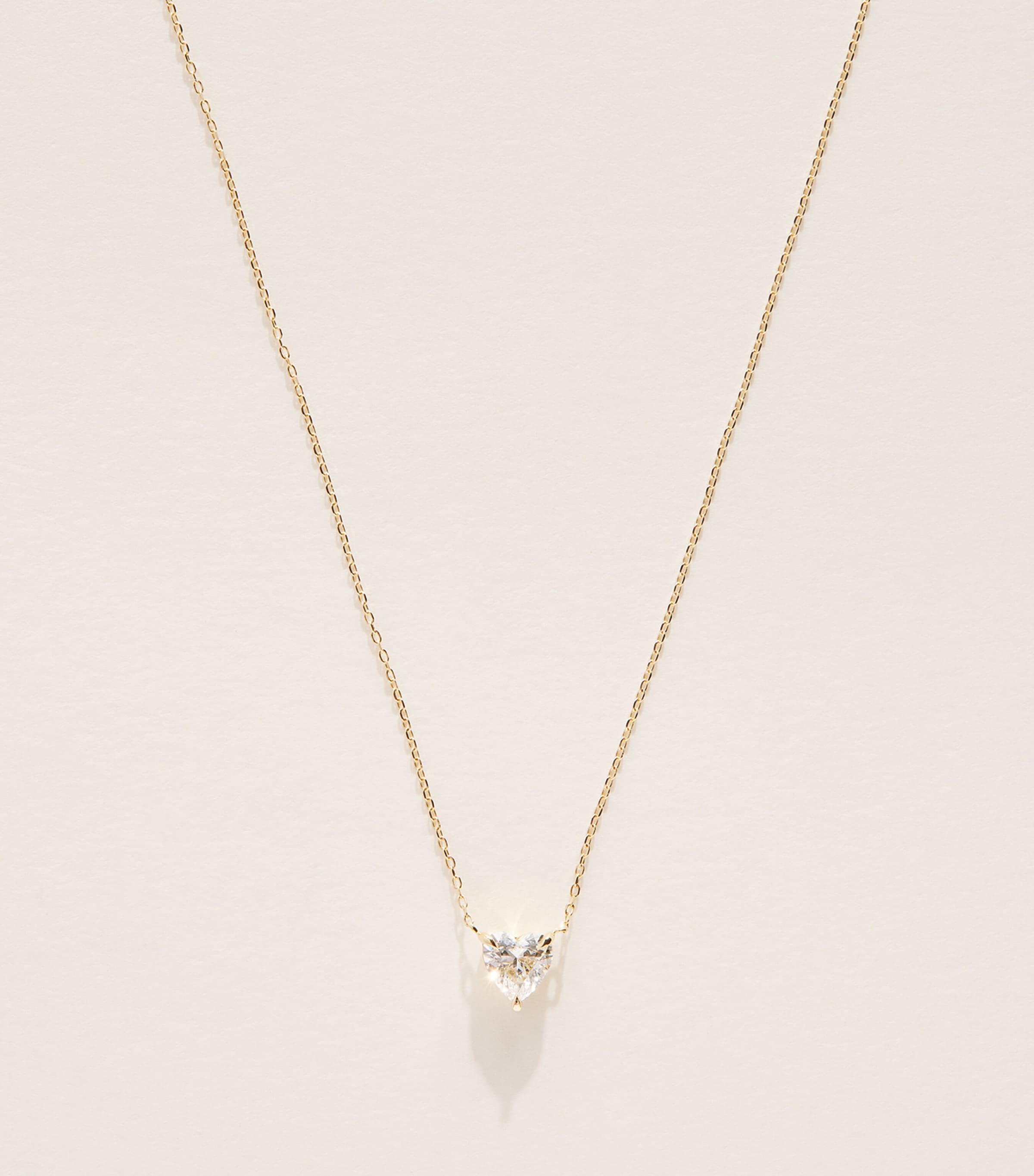 Persée Yellow Gold and Heart Diamond Necklace Yellow Gold