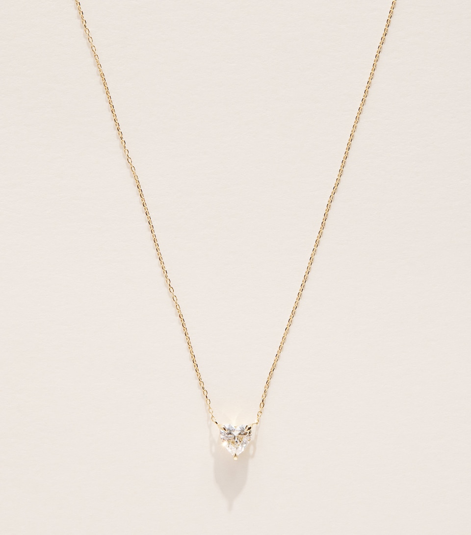 Persée Yellow Gold and Heart Diamond Necklace Yellow Gold
