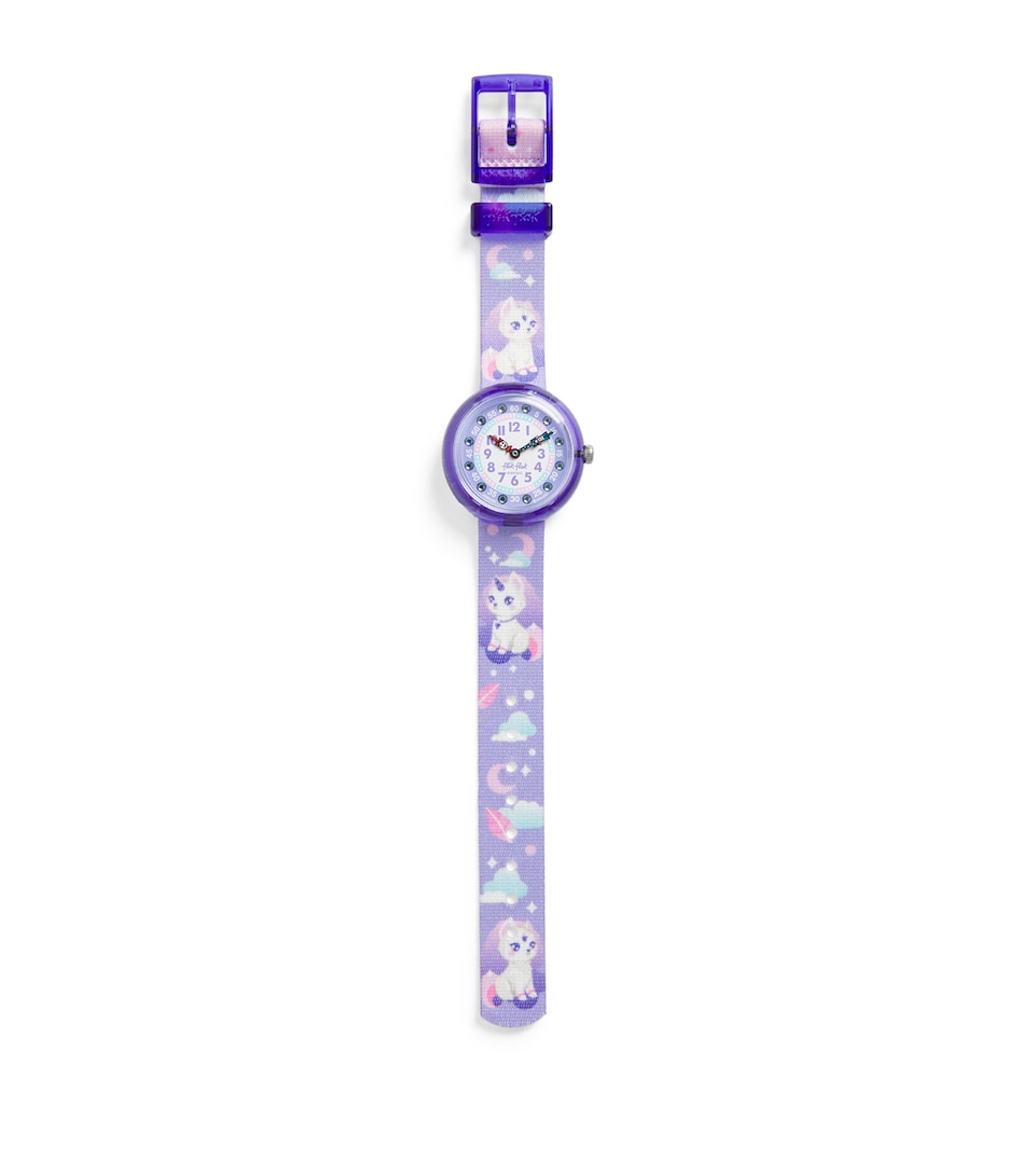Flik Flak Mystic Land Cosmicat Watch 32mm Purple