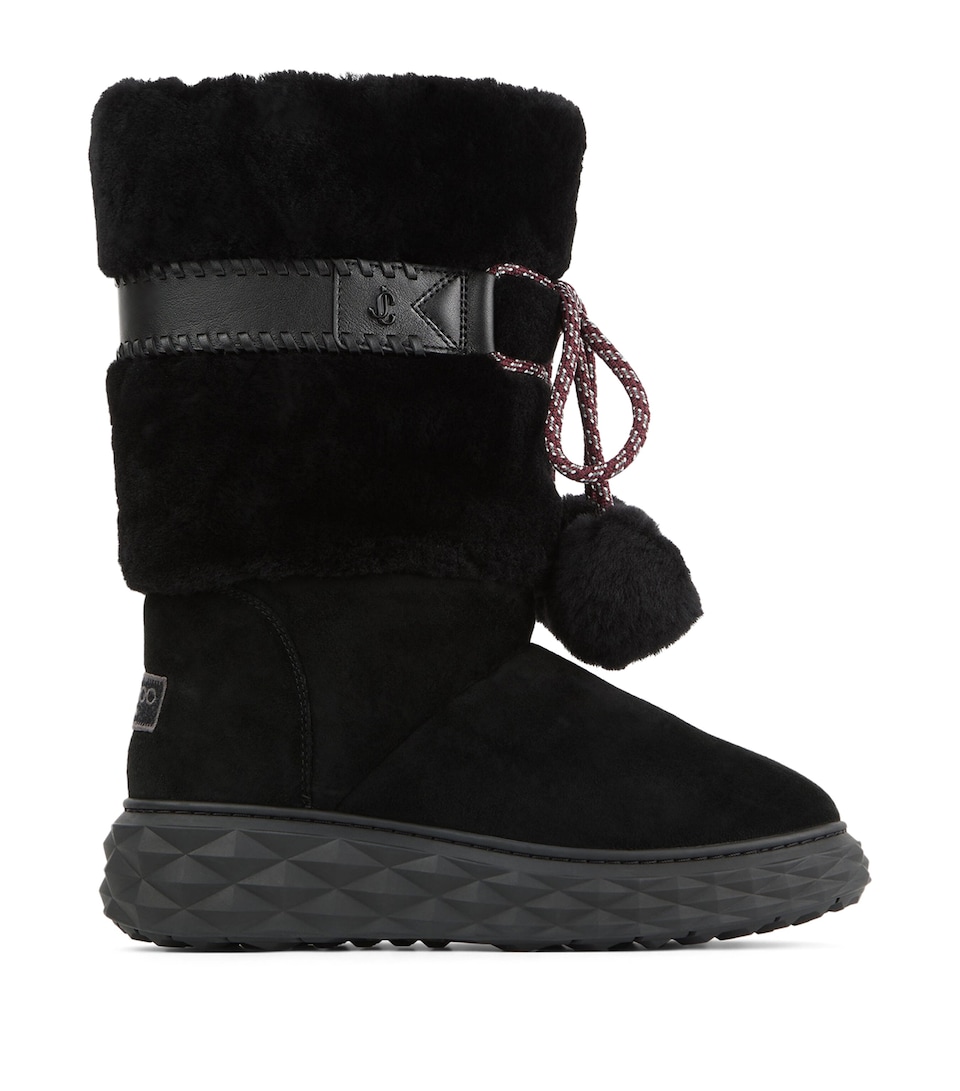 Jimmy Choo Cobi Suede-Shearling Boots V Black/black