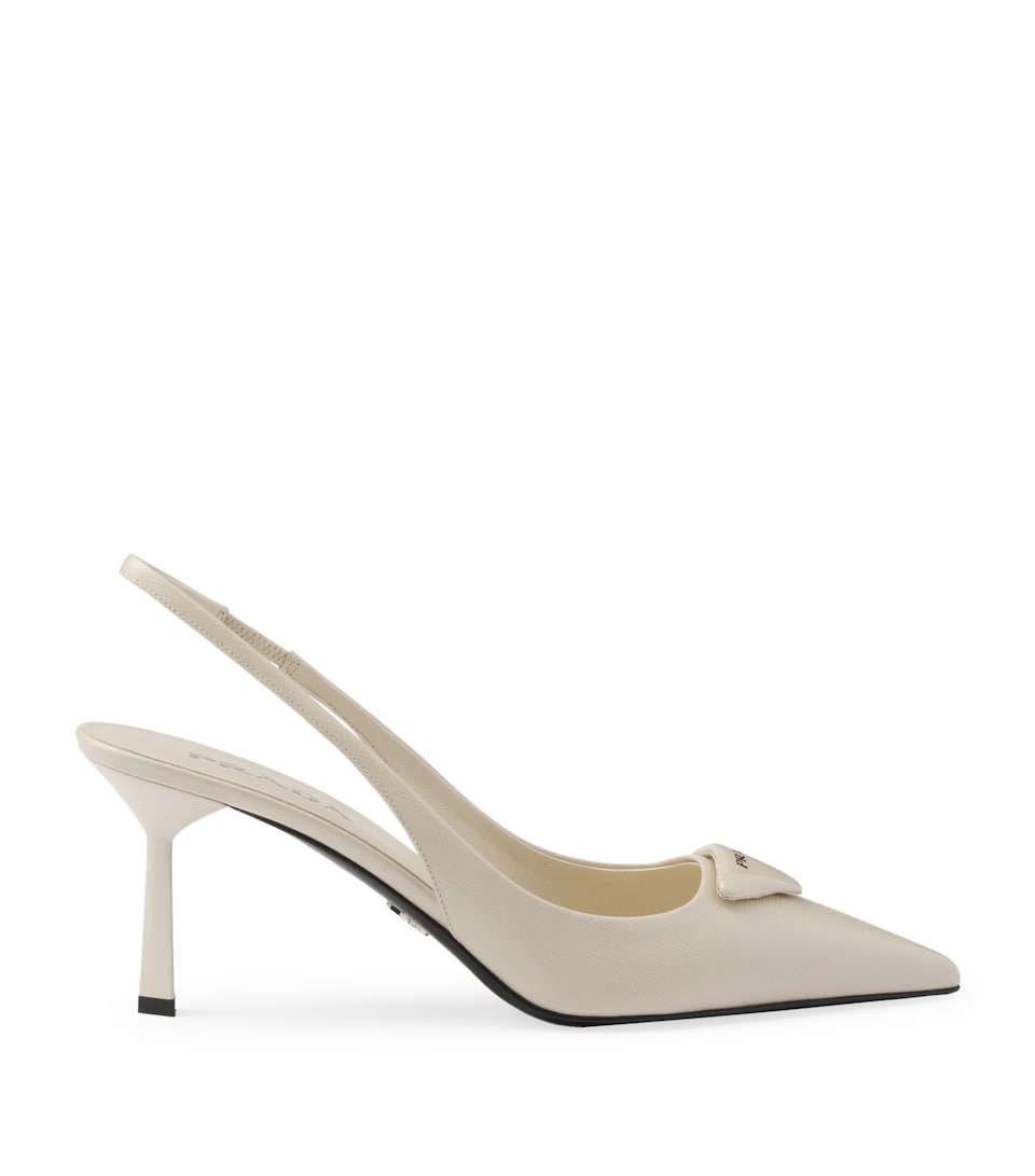 Saffiano Leather Slingback Pumps 55