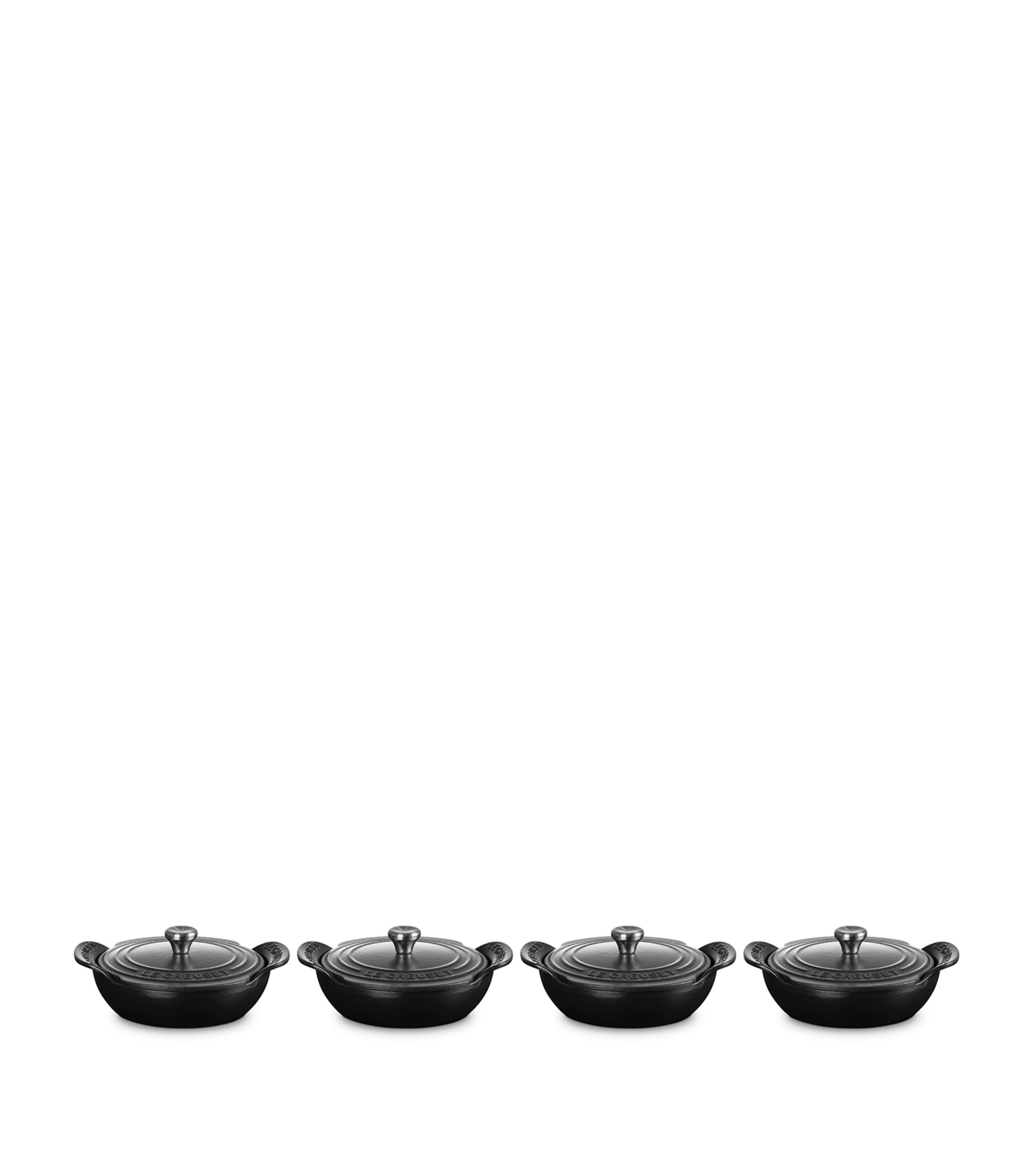 Set of 4 Cast Iron Gourmand Mini Braisers with Lids (13cm)