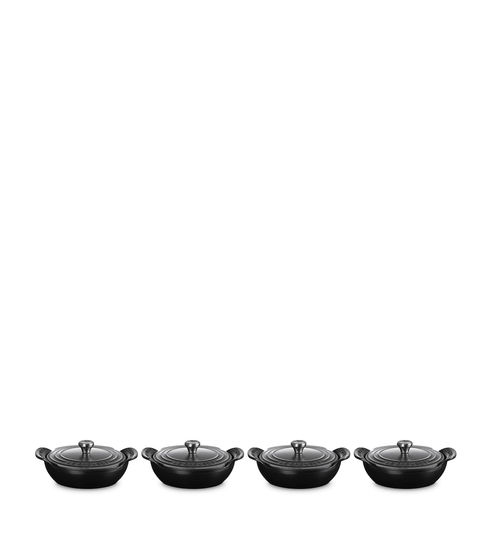 Set of 4 Cast Iron Gourmand Mini Braisers with Lids (13cm)
