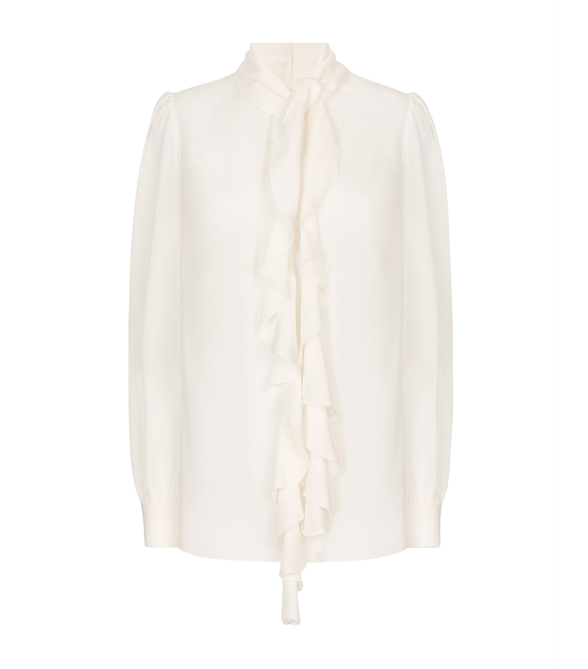 Silk Frill-Trim Shirt