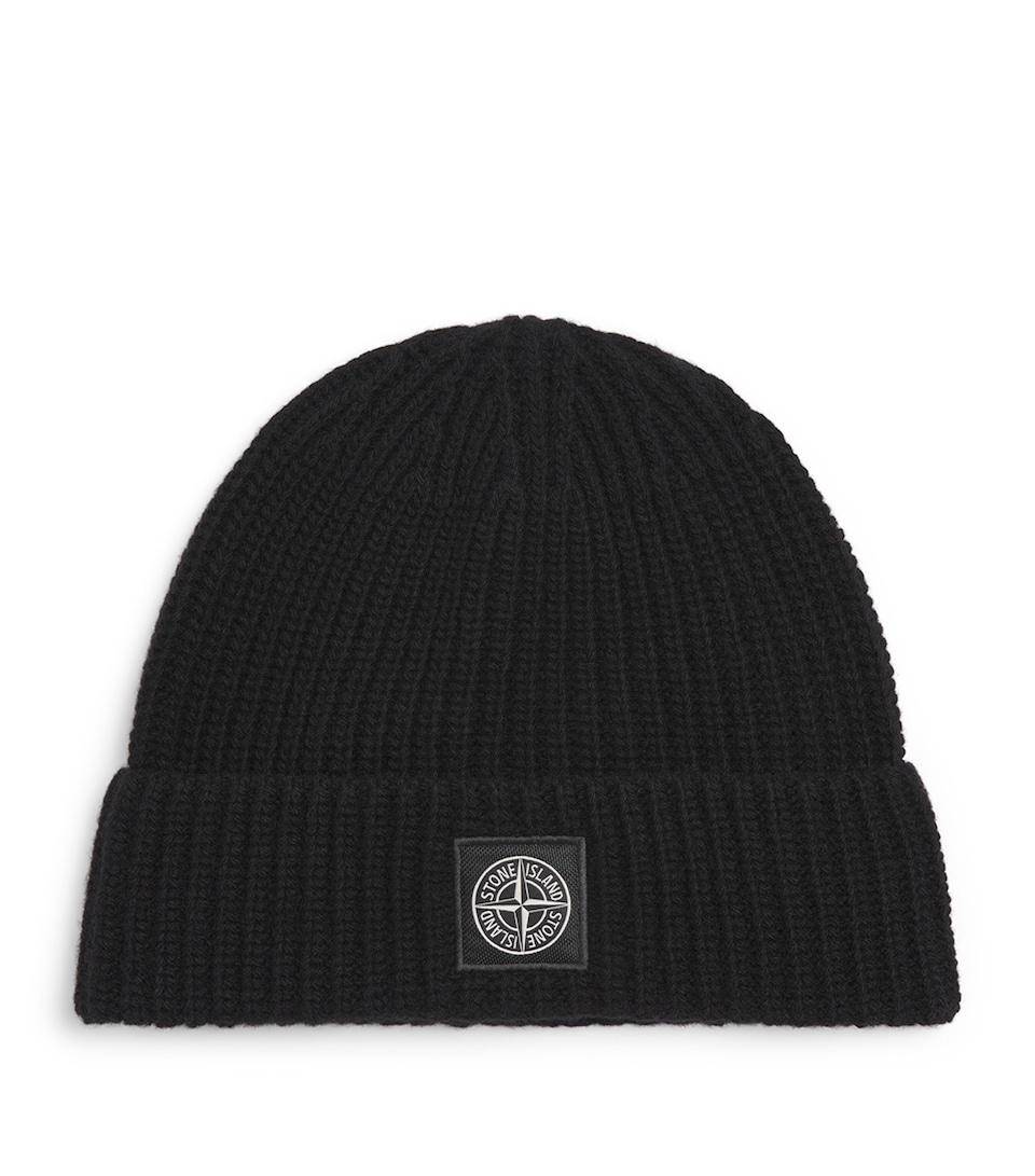 Stone Island Virgin Wool Logo Beanie