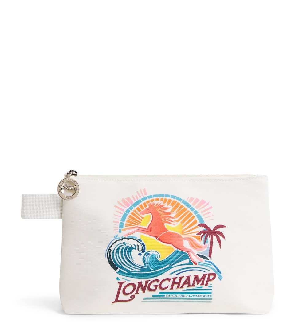 Longchamp Canvas La Pliage Surf Pouch Rainbow