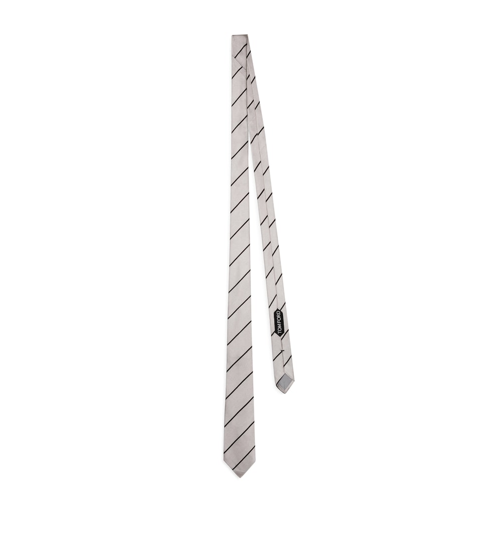 TOM FORD Mulberry Silk Stripe Tie Tbh