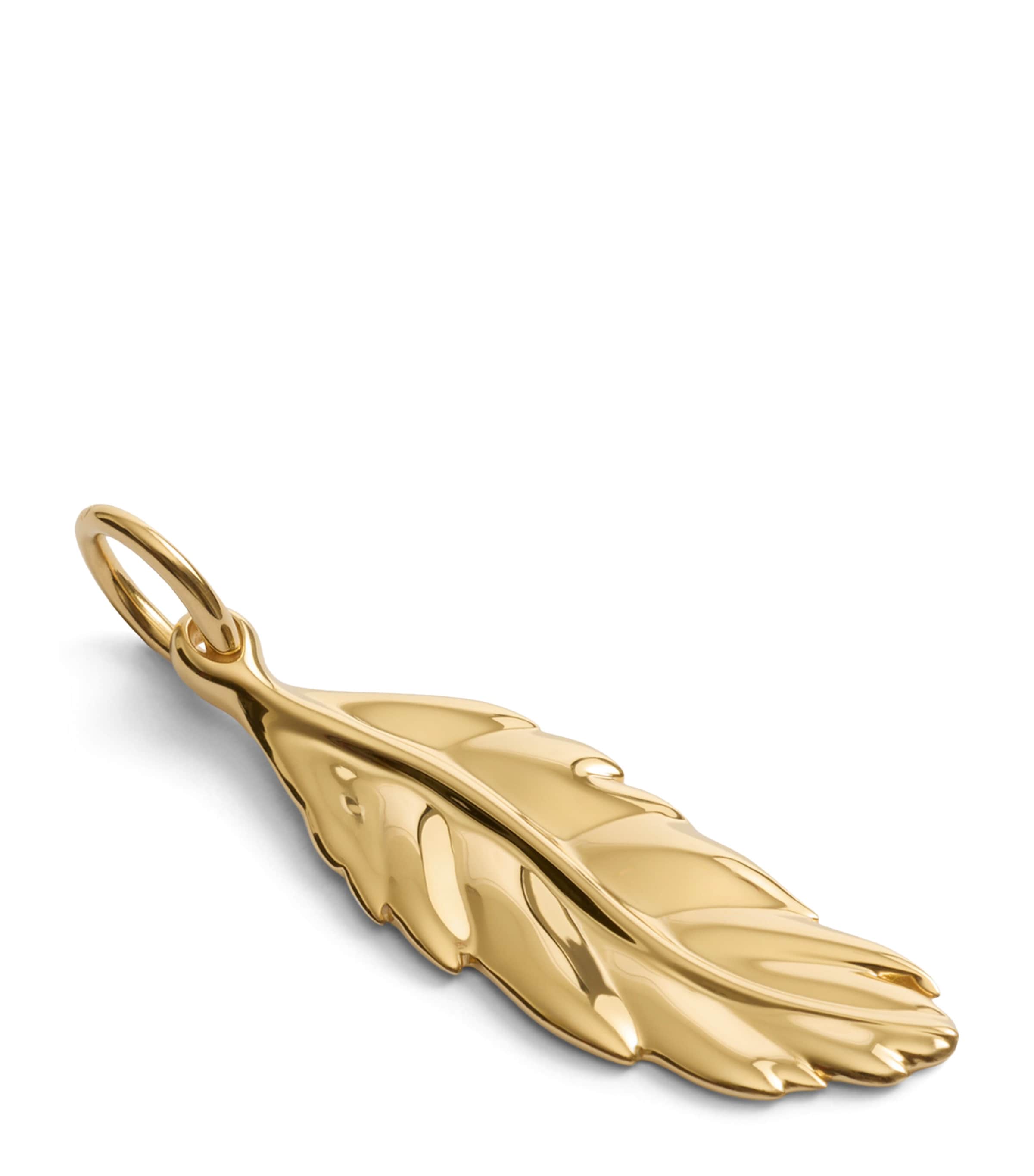Monica Vinader Gold Vermeil Feather Pendant Gold