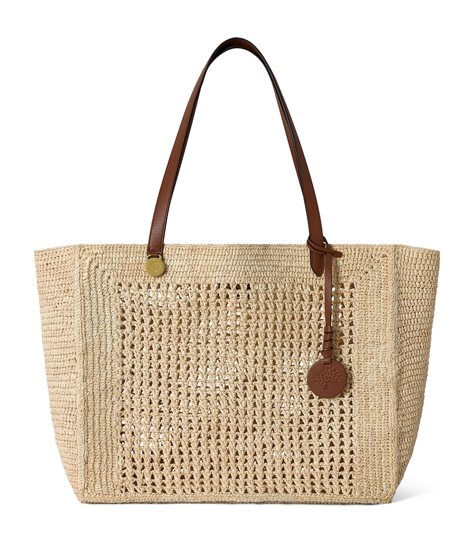 Mulberry Raffia Crochet Tote Bag Natural