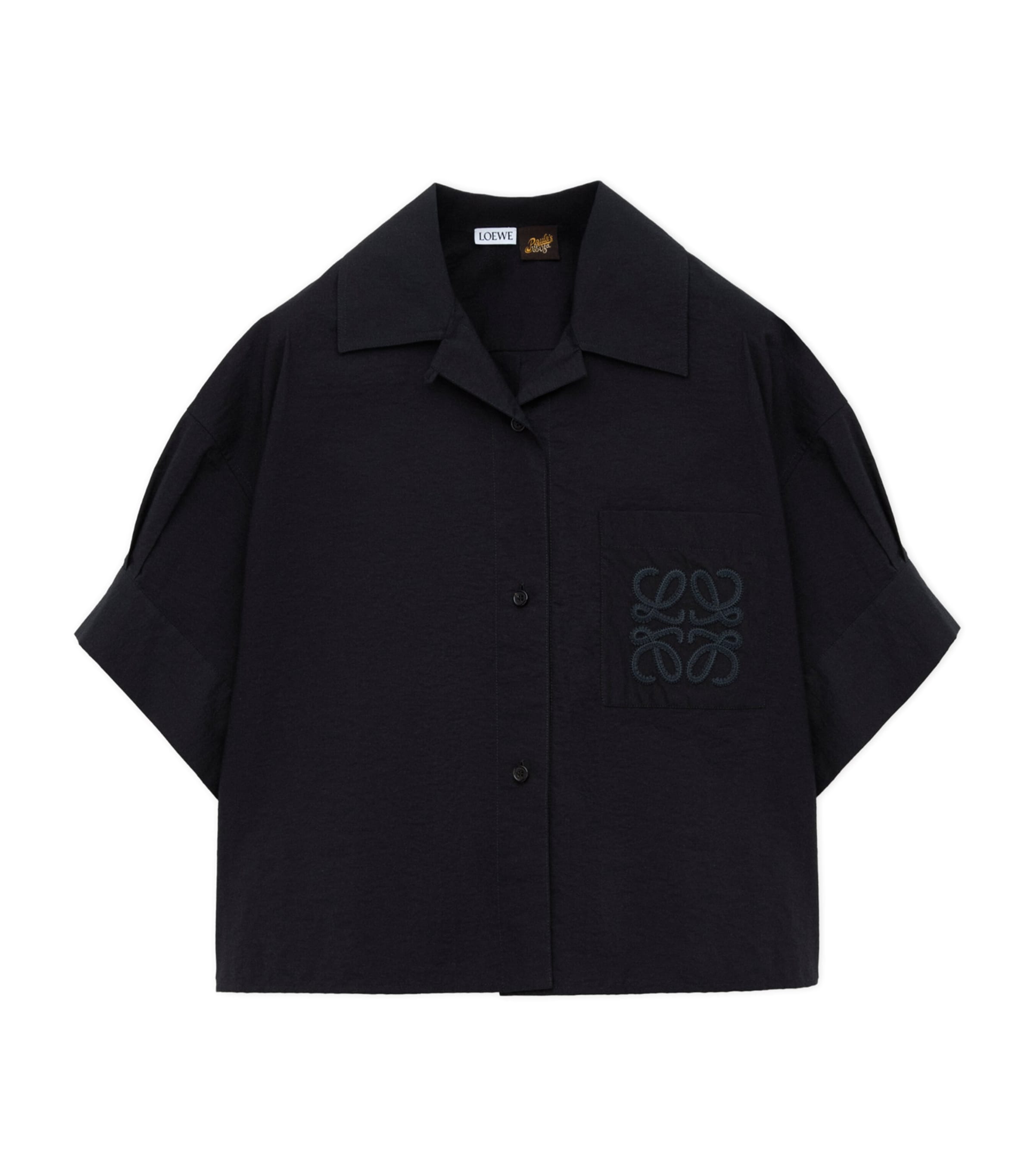 LOEWE Womens x Paula's Ibiza Anagram Short-Sleeve Shirt Black