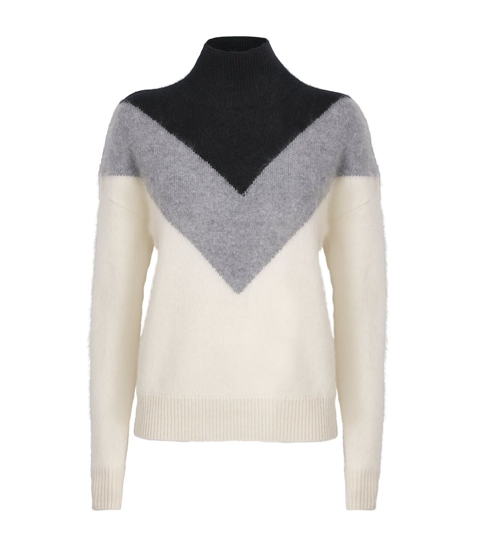 Cashmere Chevron Rollneck Sweater