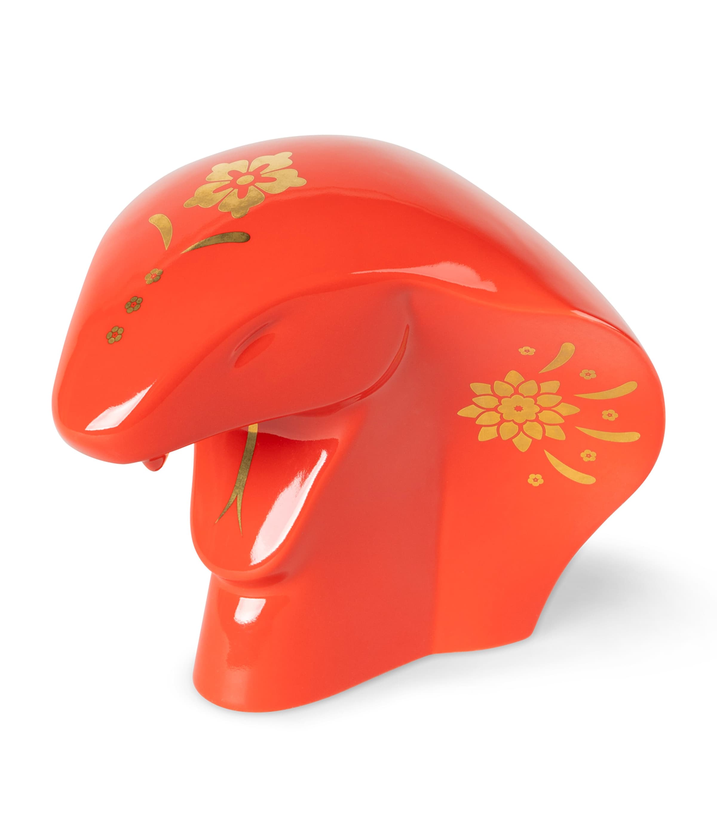 Lladró Porcelain The Snake Sculpture (13cm) Red & Gold