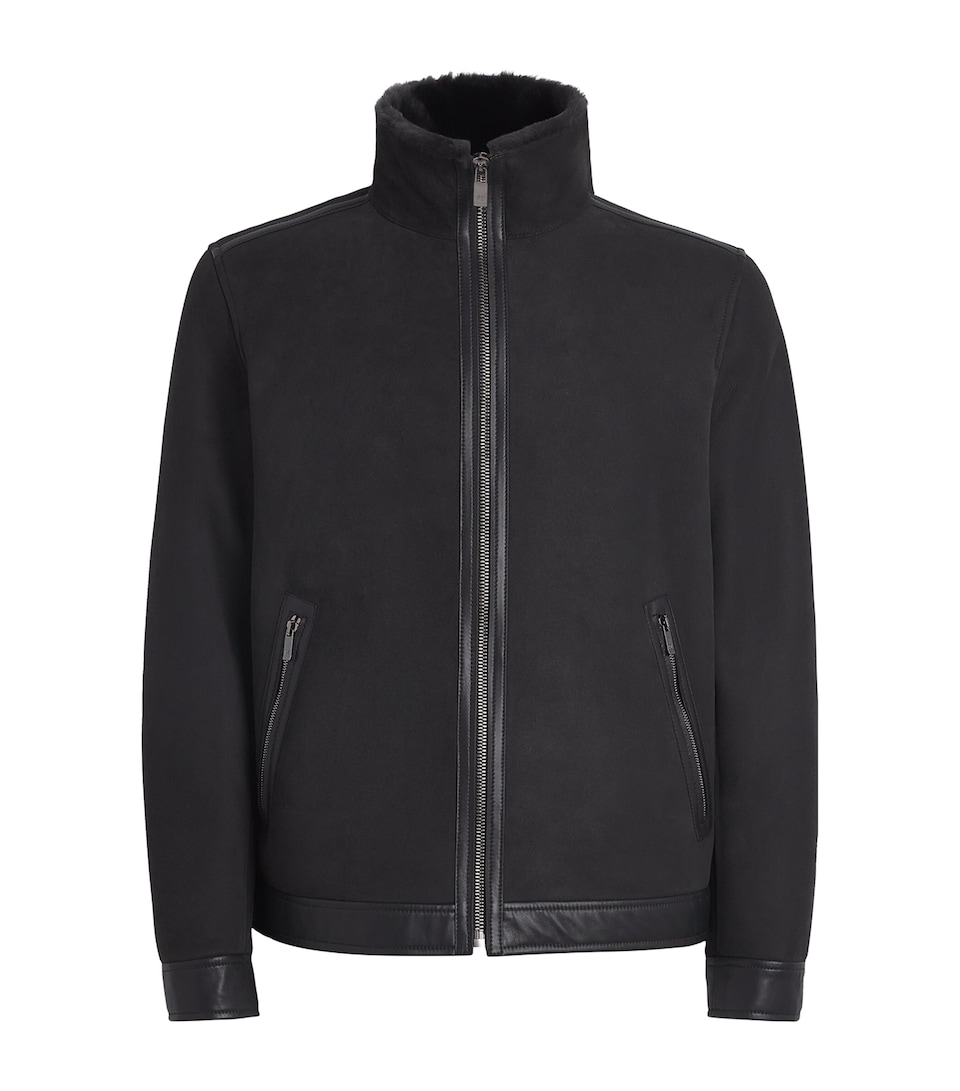 Suede Shearling Bomber Jacket