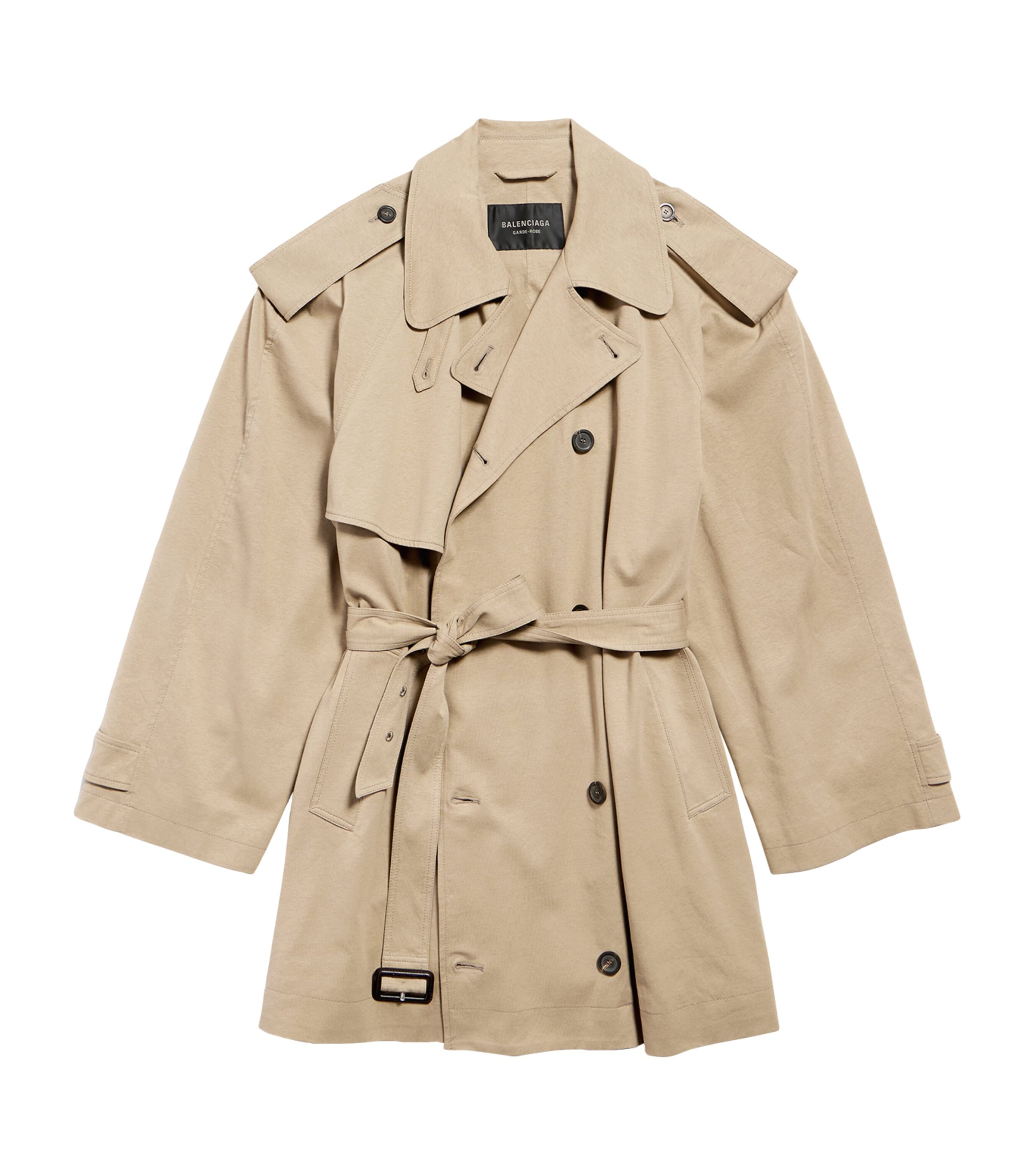 Cotton Cropped Trench Coat