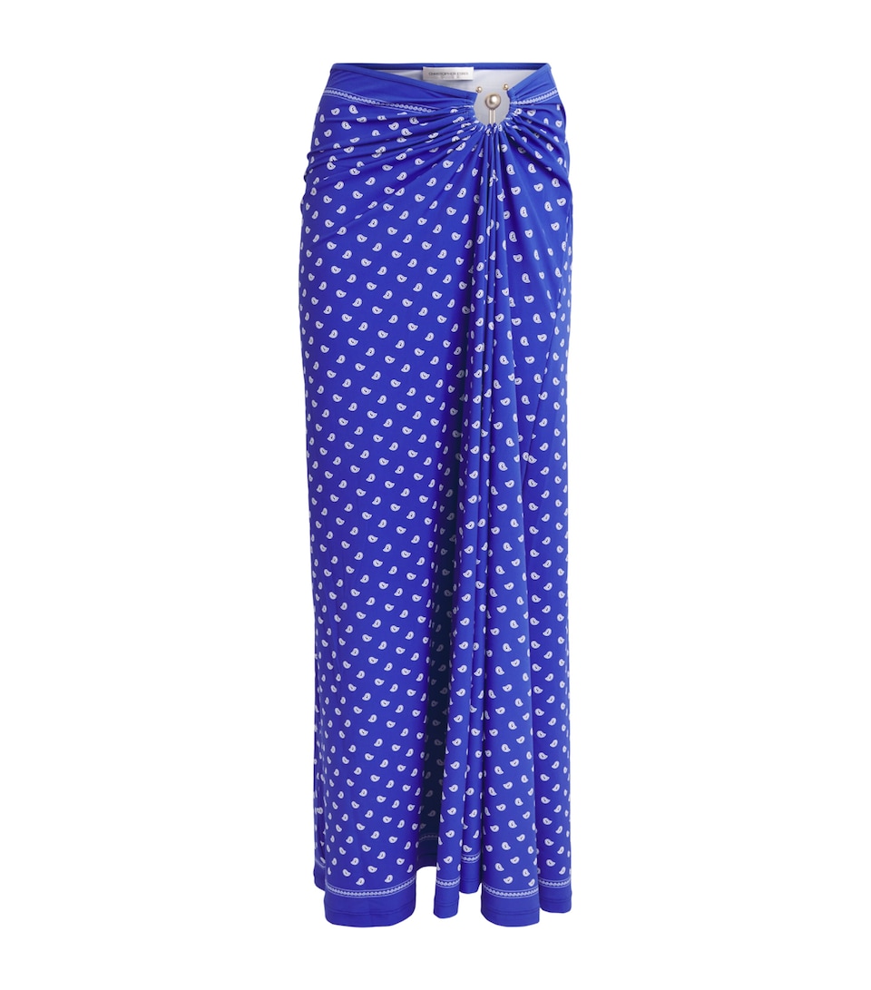 Christopher Esber Womens Bandana Orbit Maxi Skirt Indigo Bandana Print