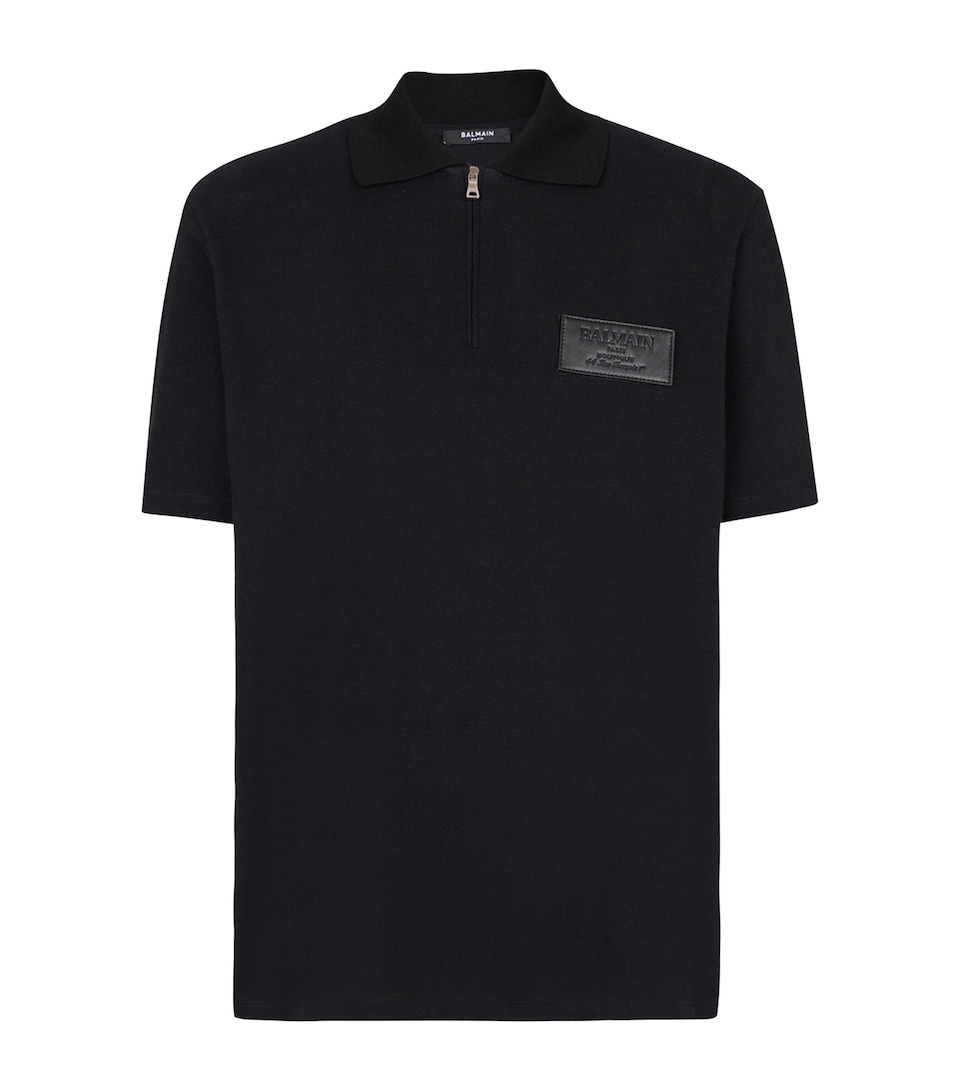 Leather Logo Polo Shirt