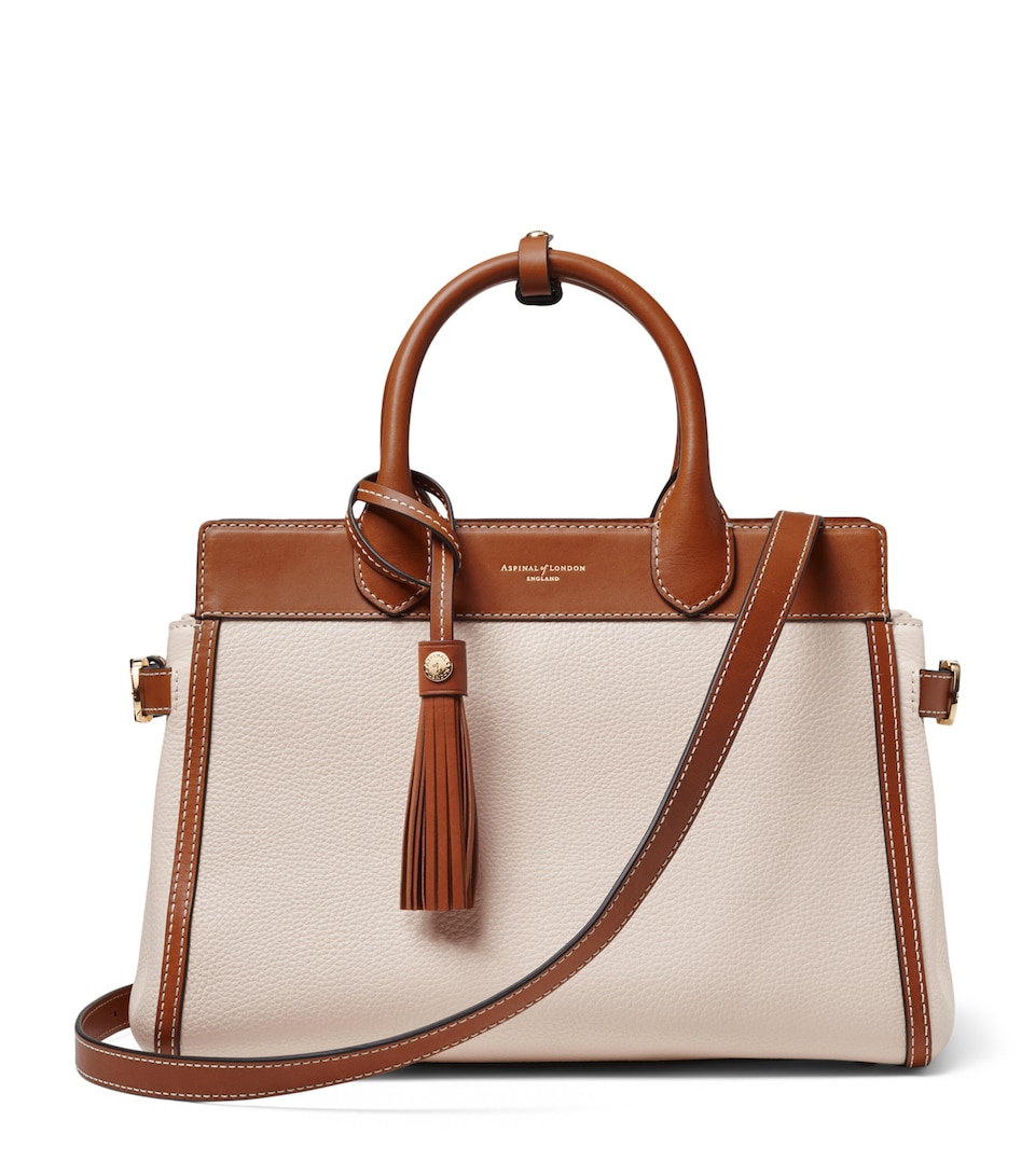 Aspinal Of London Leather Savannah Top-Handle Bag Neutral