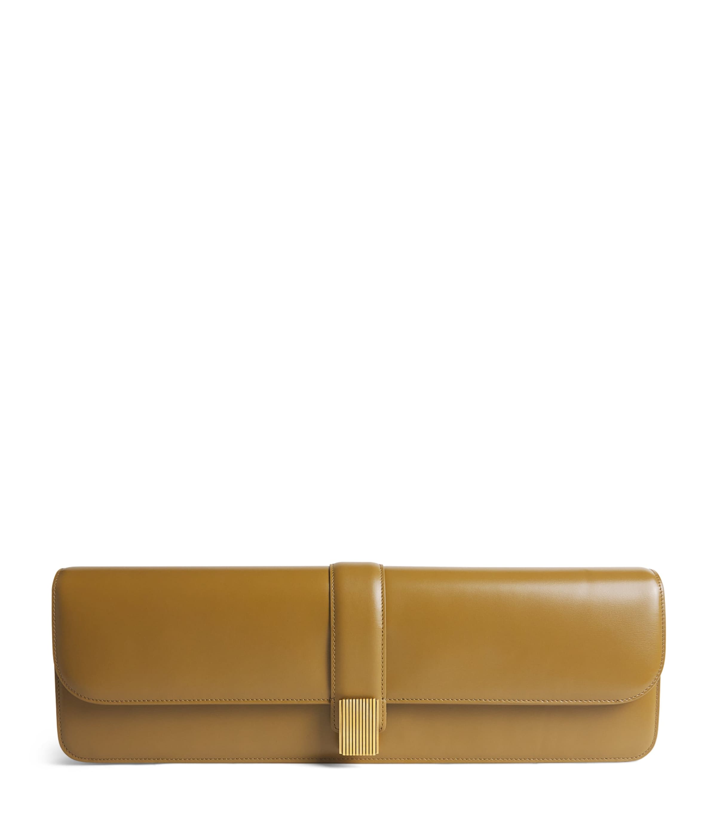 Khaite Leather Blake Clutch Bag Golden Olive