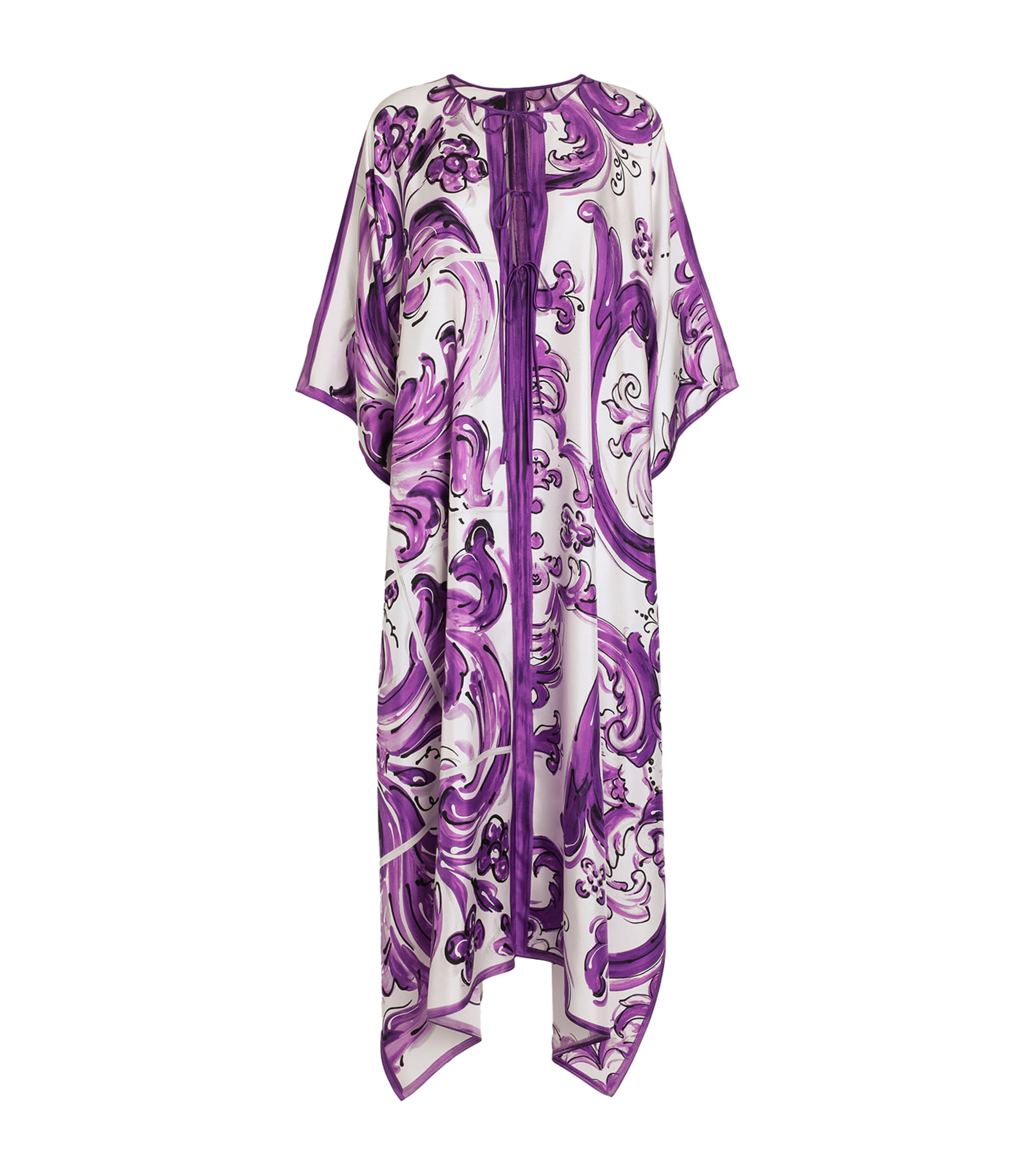 Silk Majolica Print Maxi Dress