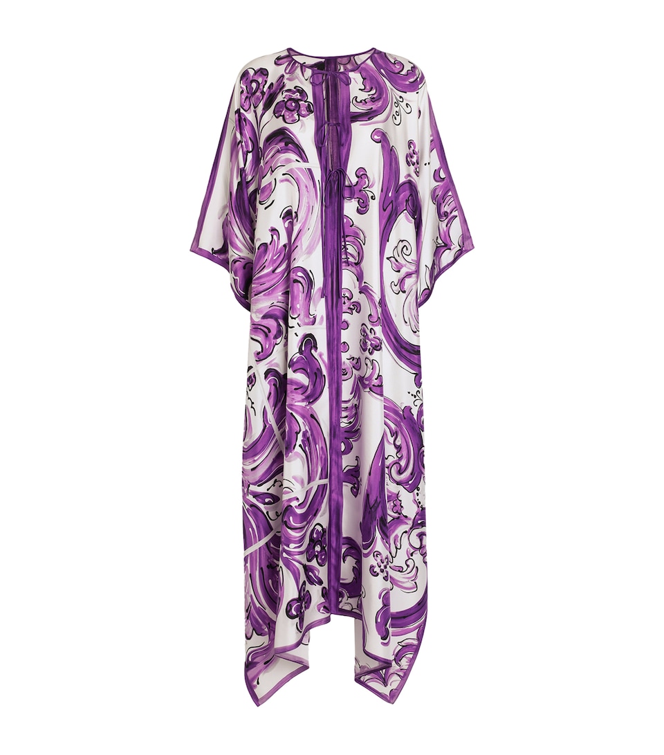 Silk Majolica Print Maxi Dress