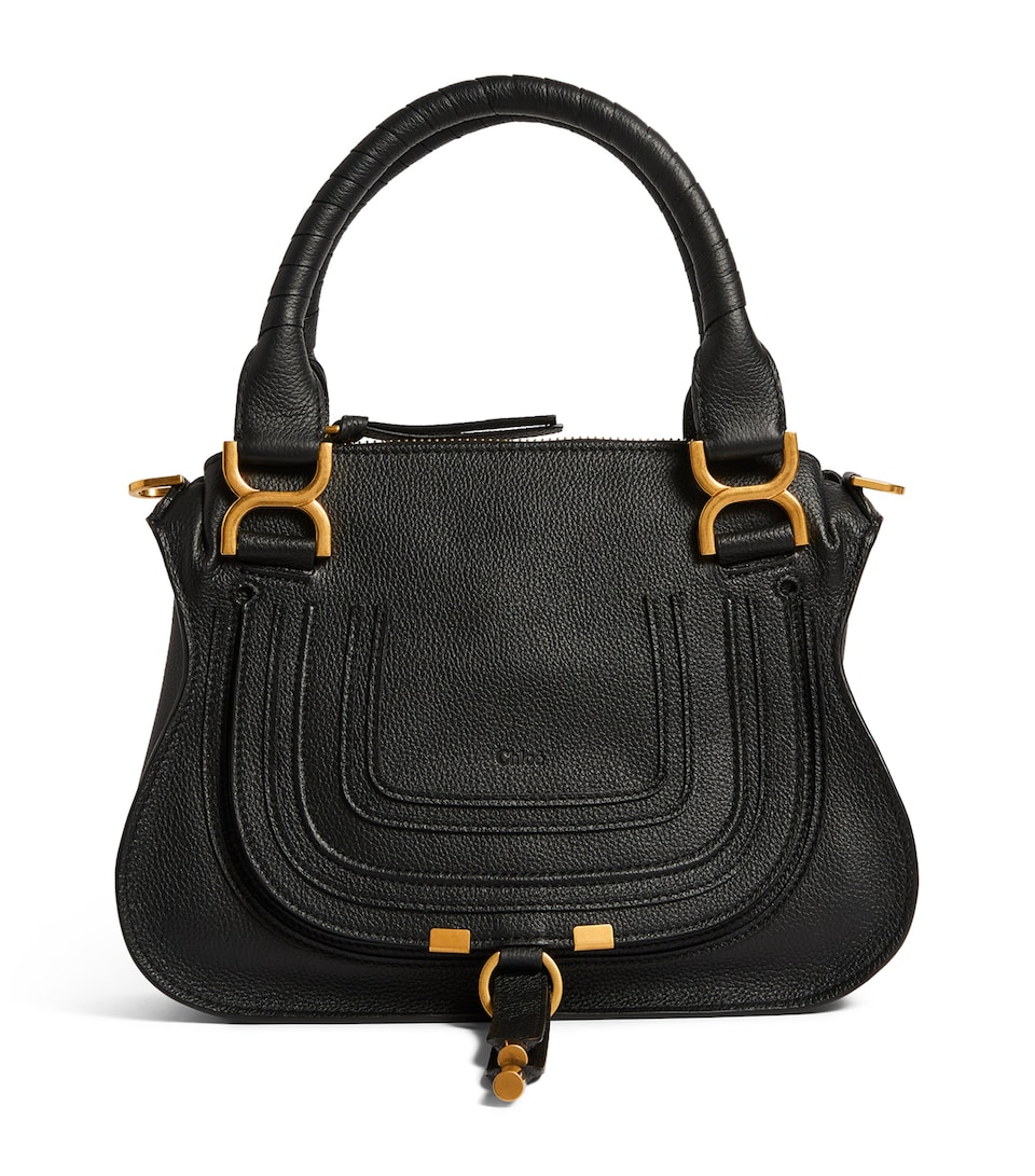 Small Leather Marcie Top-Handle Bag