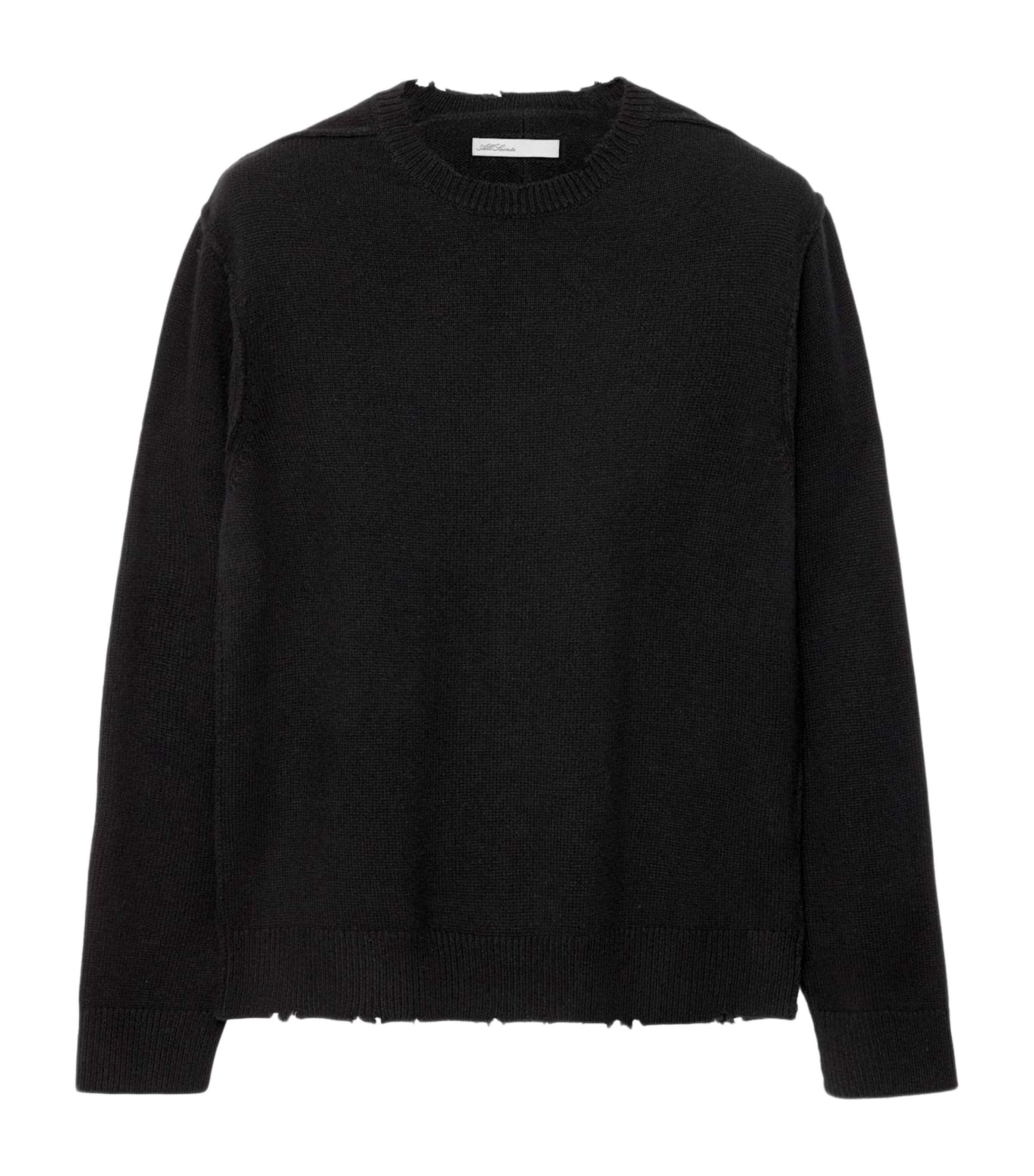 AllSaints Mens Wool-Blend Remus Crew-Neck Sweater Black