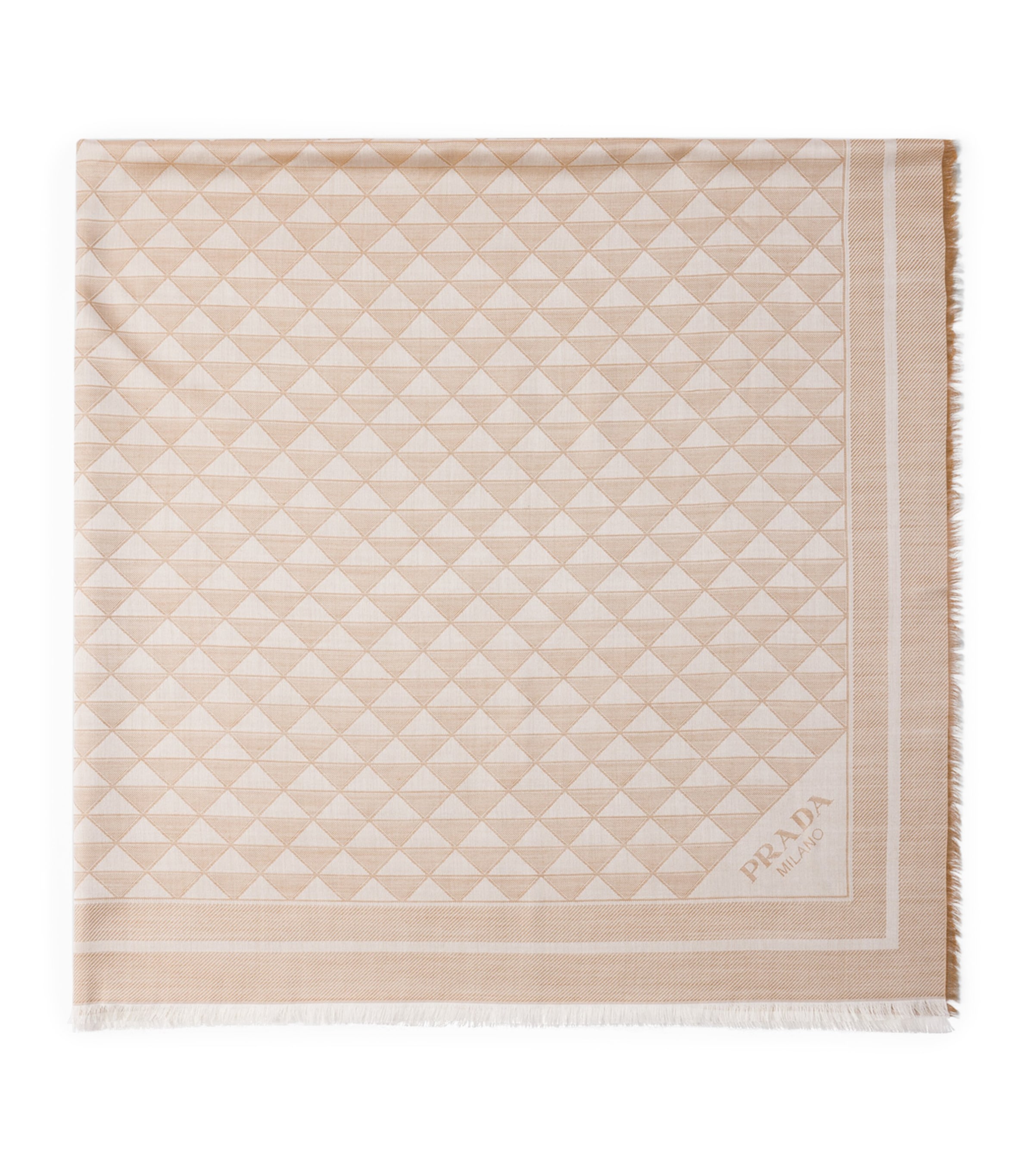 Prada Silk-Wool Triangle Logo Shawl